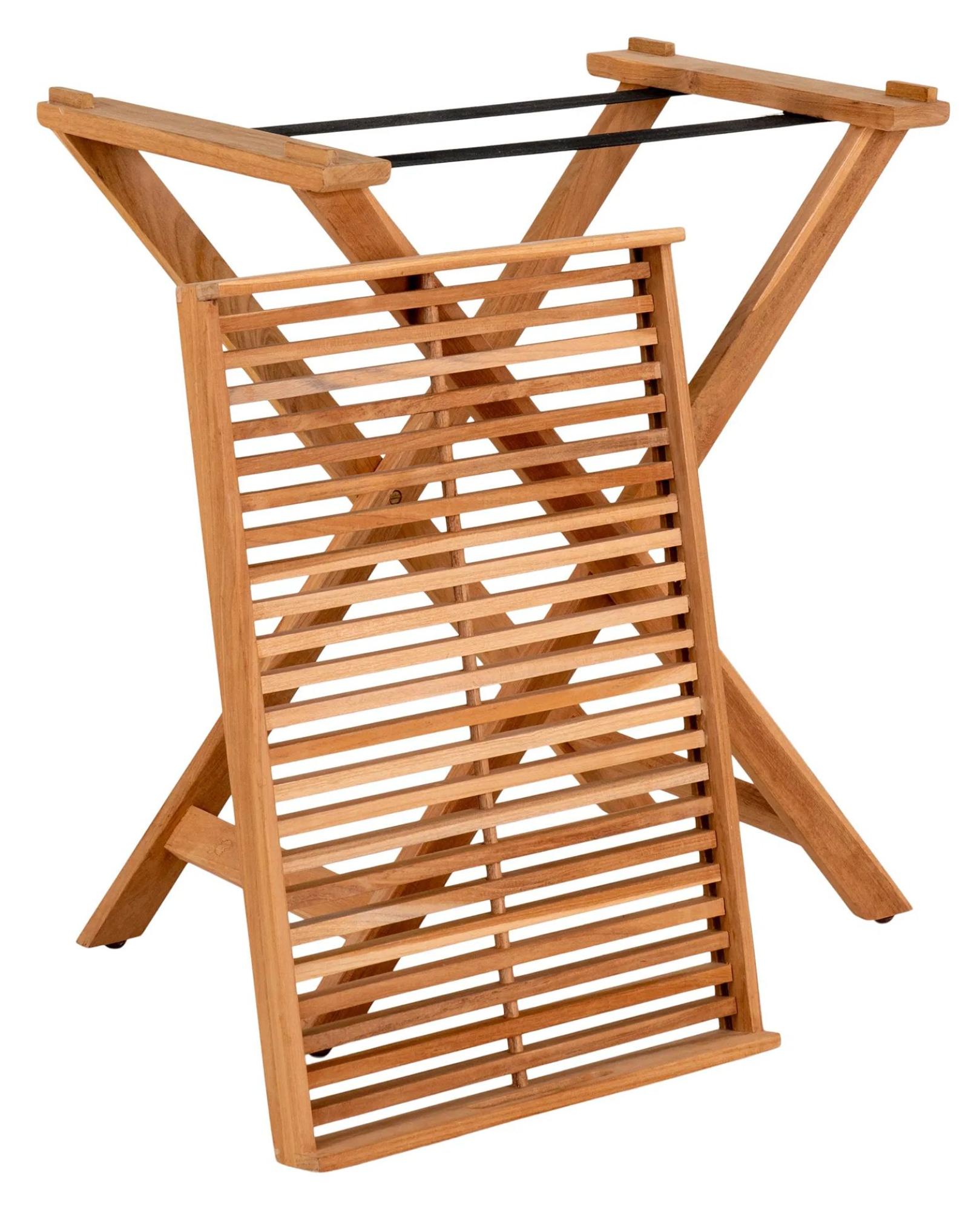 Product photograph of Hackett Teak Wood Slatted Tray Table from Choice Furniture Superstore.