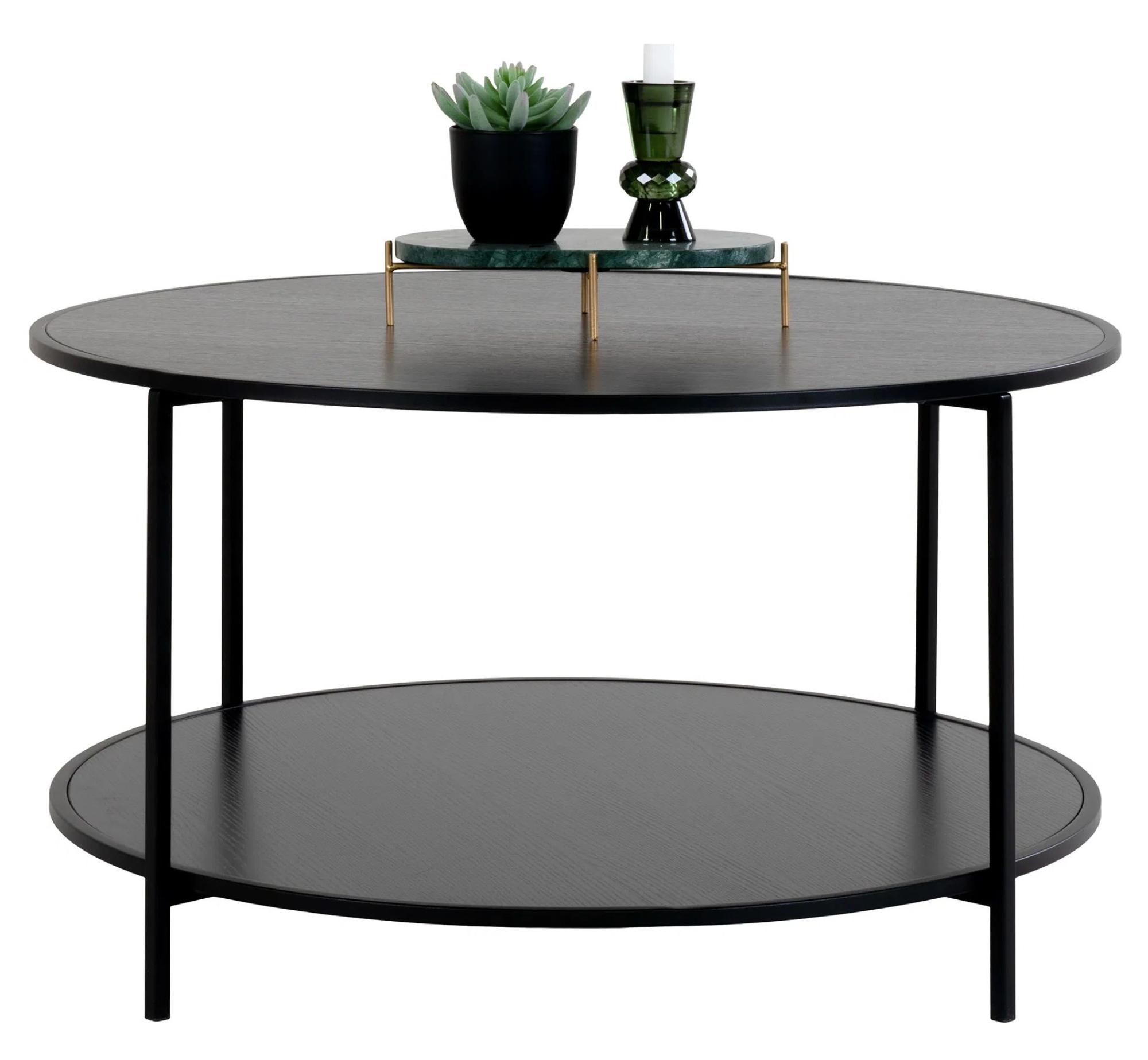 Product photograph of Vita Black 80cm Round Coffee Table from Choice Furniture Superstore.