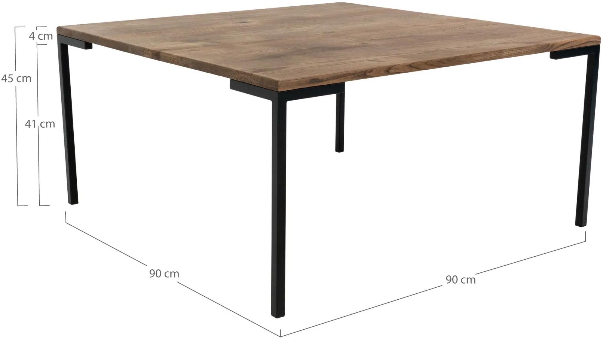 Product photograph of Ipswich Smoked Oak Square 90cm Coffee Table from Choice Furniture Superstore.