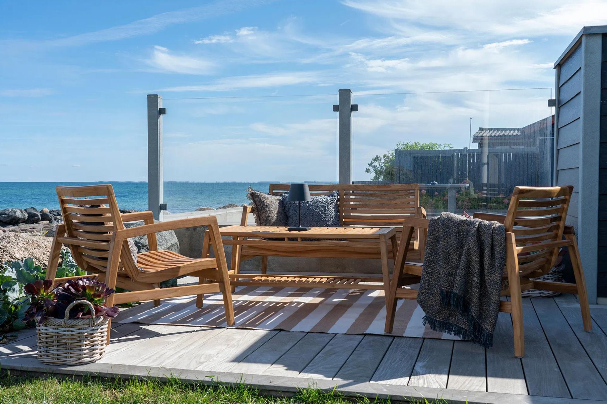 Product photograph of Stockyard Natural Teak Wood Lounge Set from Choice Furniture Superstore.