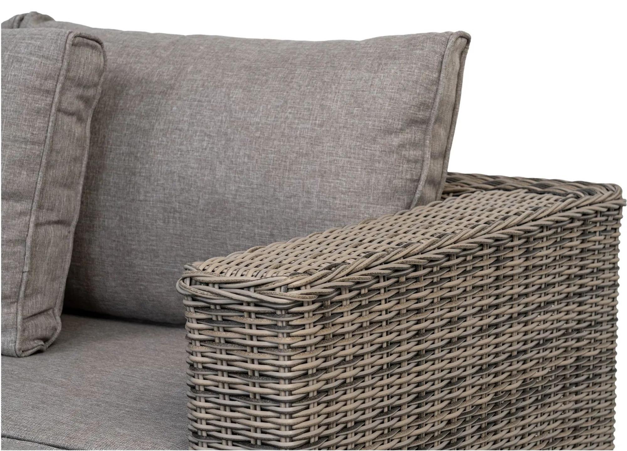 Product photograph of Lawgi Grey Fabric And Polyrattan Lounge Set from Choice Furniture Superstore.