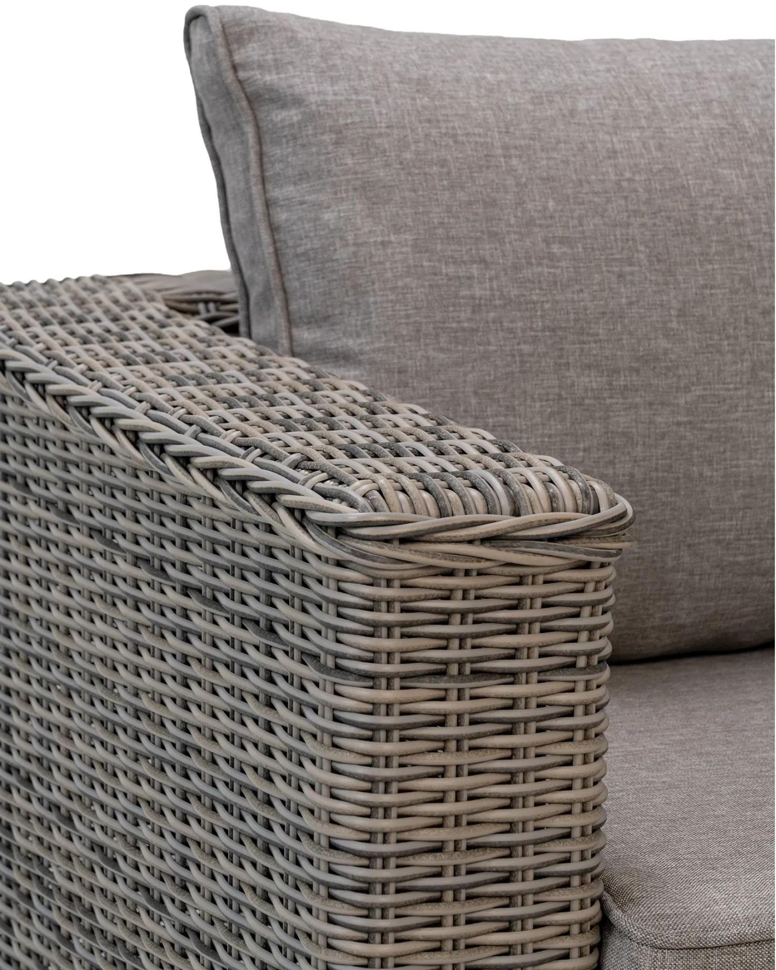 Product photograph of Lawgi Grey Fabric And Polyrattan Lounge Set from Choice Furniture Superstore.