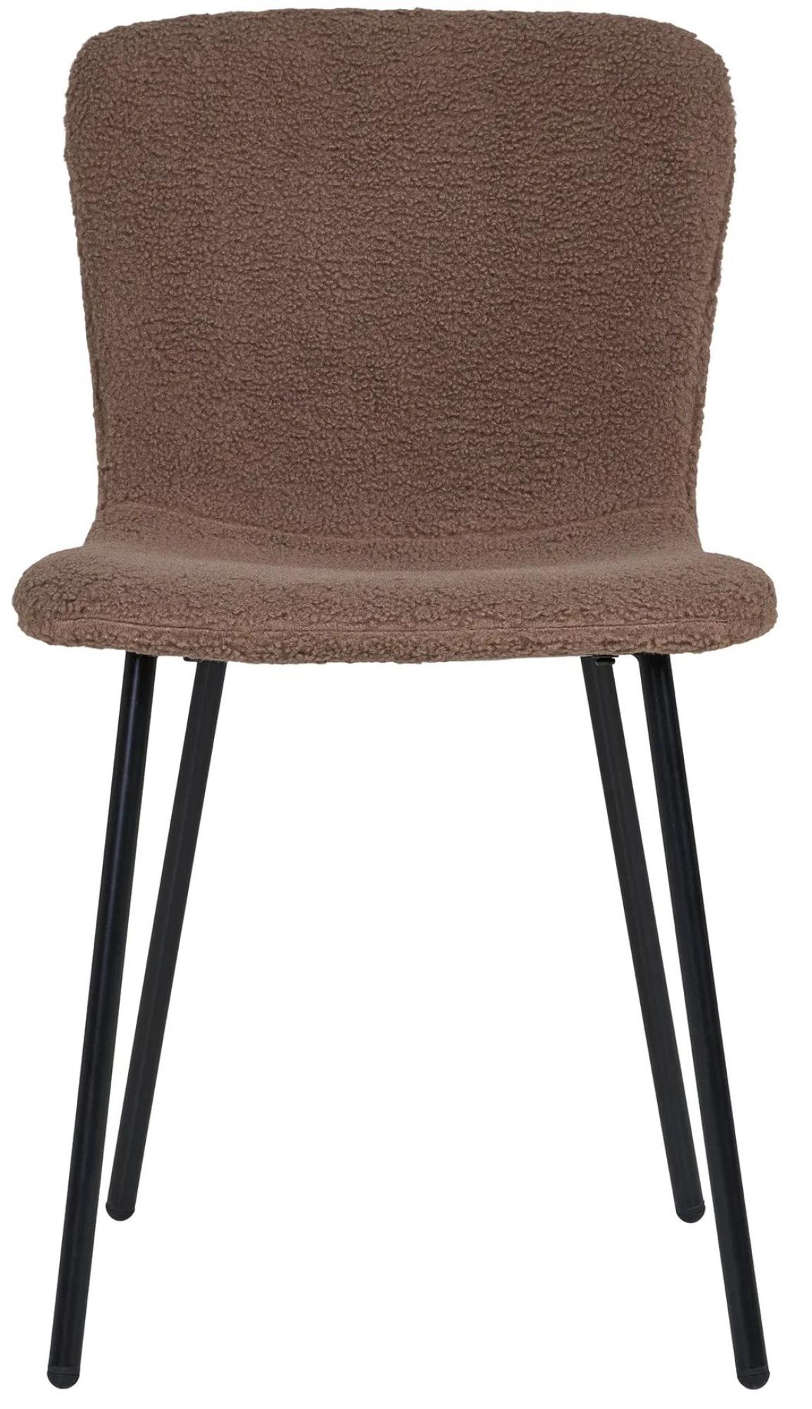 Product photograph of Set Of 2 Raritan Dark Fabric Brown Dining Chair With Black Legs from Choice Furniture Superstore.