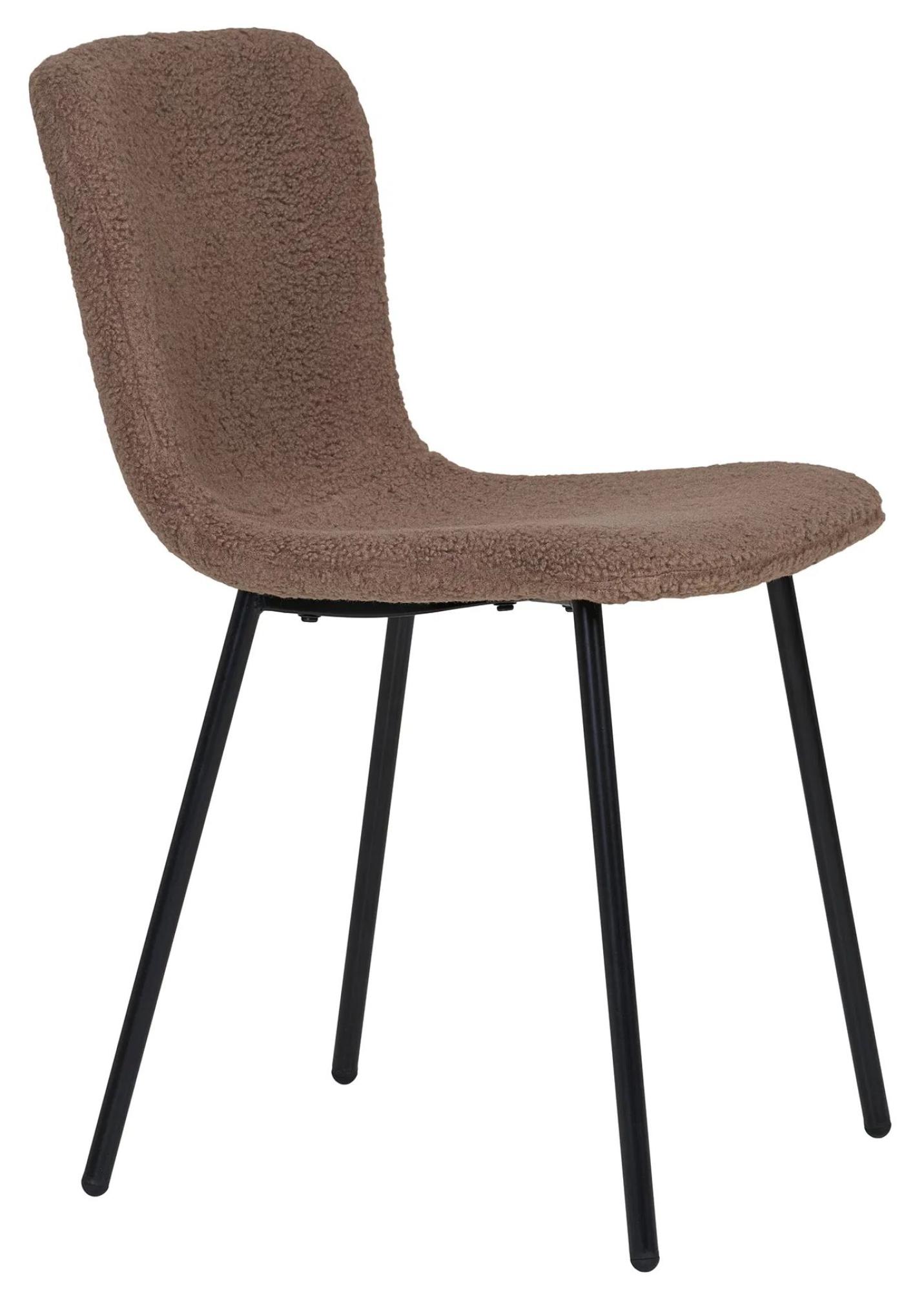 Product photograph of Set Of 2 Raritan Dark Fabric Brown Dining Chair With Black Legs from Choice Furniture Superstore.