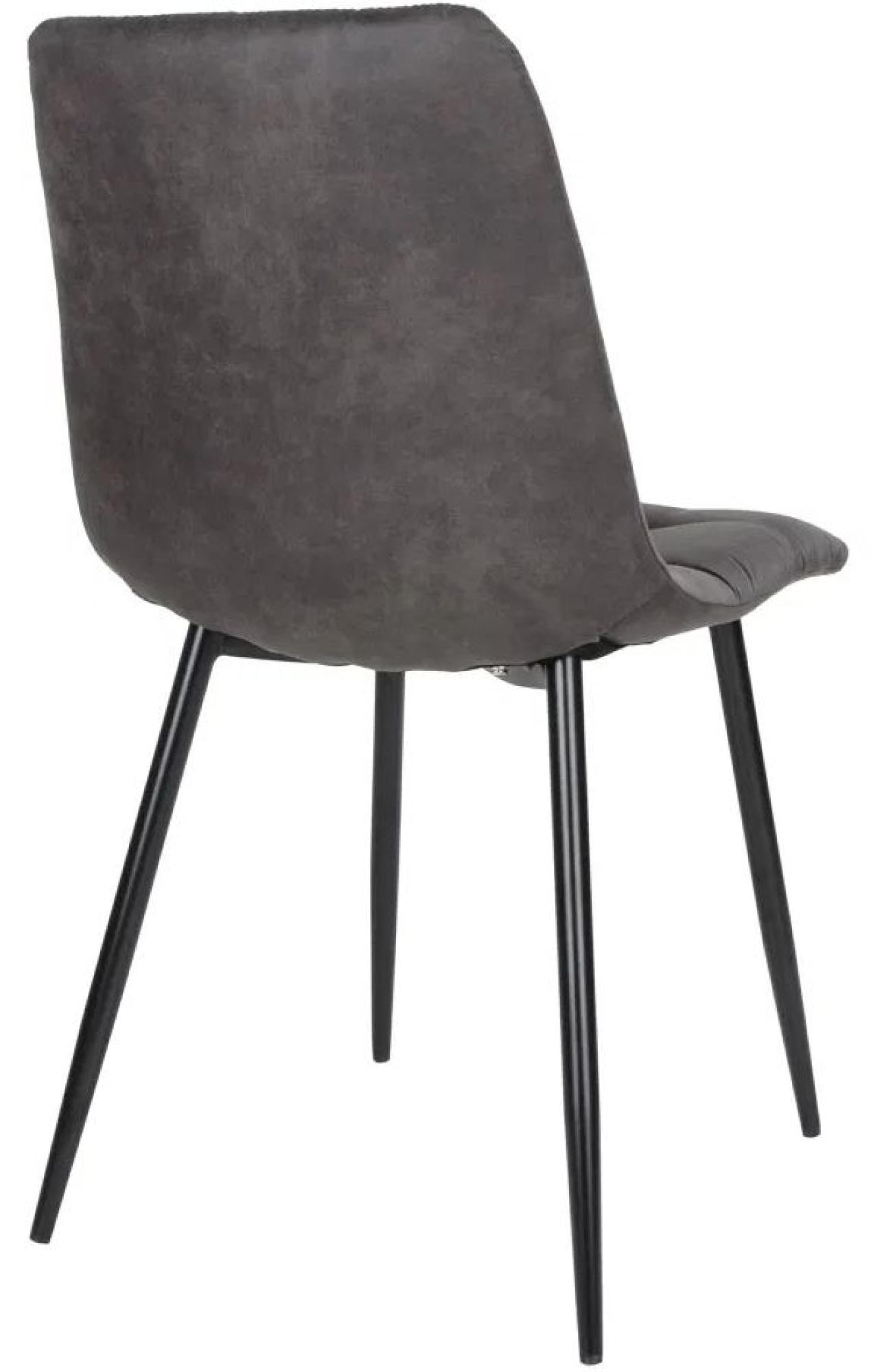 Product photograph of Set Of 2 Timmonsville Dark Grey Fabric Dining Chair With Black Metal Legs from Choice Furniture Superstore.
