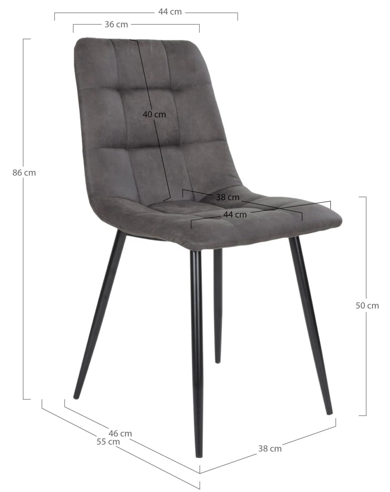 Product photograph of Set Of 2 Timmonsville Dark Grey Fabric Dining Chair With Black Metal Legs from Choice Furniture Superstore.