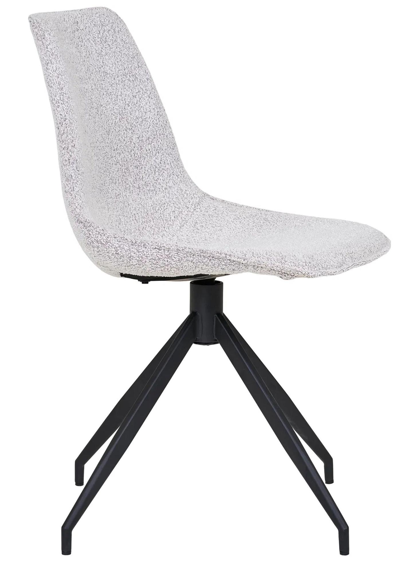 Product photograph of Set Of 2 Monaco Sand Boucle Fabric Swivel Dining Chair With Black Legs from Choice Furniture Superstore.