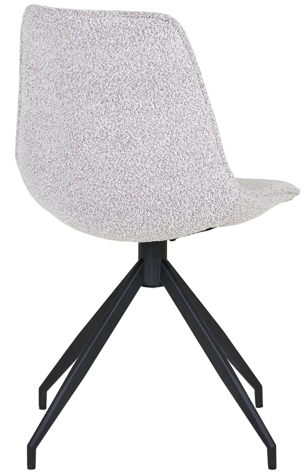 Product photograph of Set Of 2 Monaco Sand Boucle Fabric Swivel Dining Chair With Black Legs from Choice Furniture Superstore.