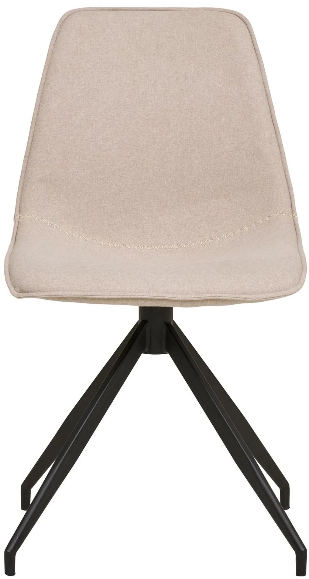 Product photograph of Set Of 2 Zebulon Sand Boucle Fabric Swivel Dining Chair With Black Legs from Choice Furniture Superstore.