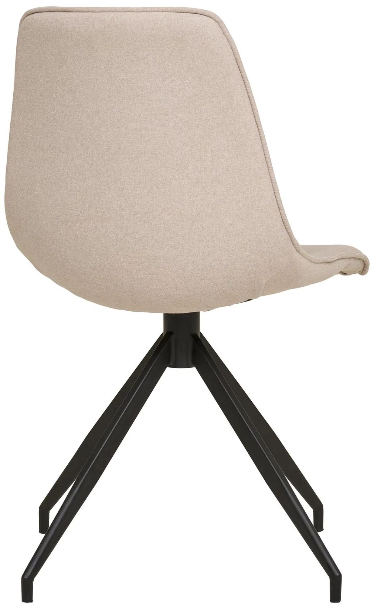 Product photograph of Set Of 2 Zebulon Sand Boucle Fabric Swivel Dining Chair With Black Legs from Choice Furniture Superstore.