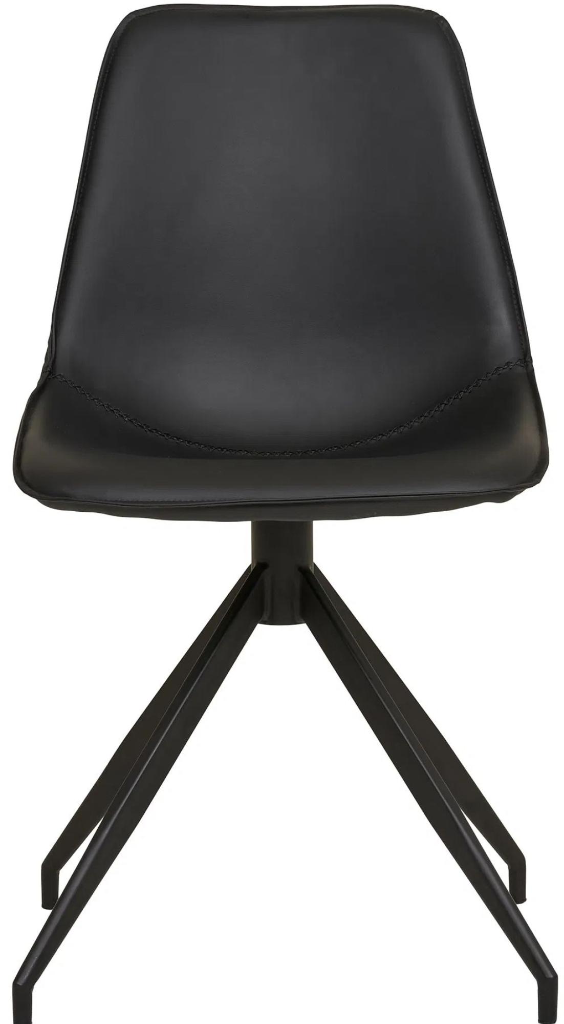 Product photograph of Set Of 2 Zebulon Black Faux Leather Swivel Dining Chair from Choice Furniture Superstore.