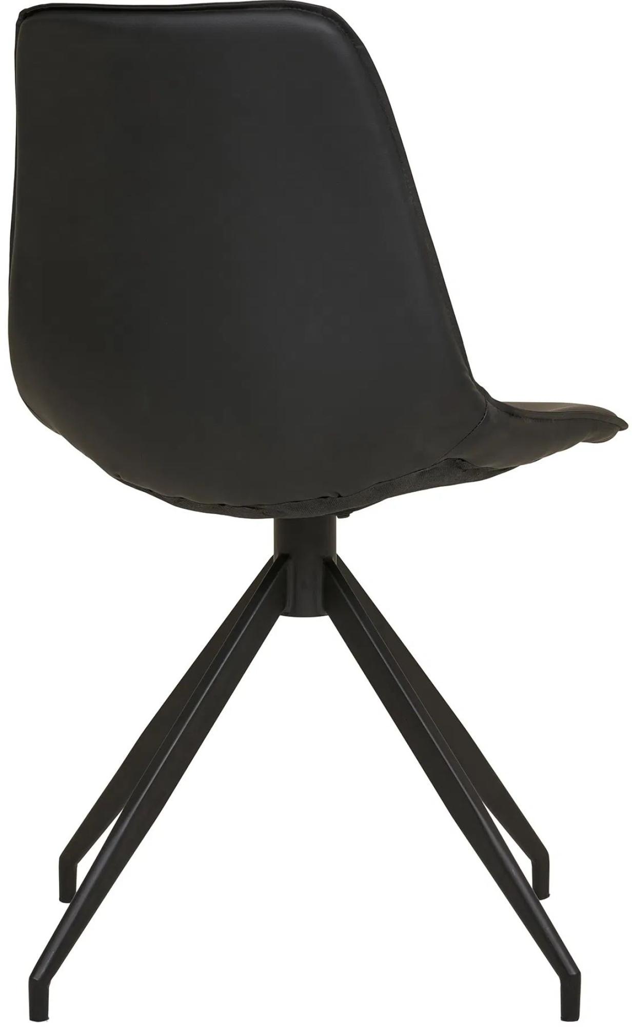 Product photograph of Set Of 2 Zebulon Black Faux Leather Swivel Dining Chair from Choice Furniture Superstore.