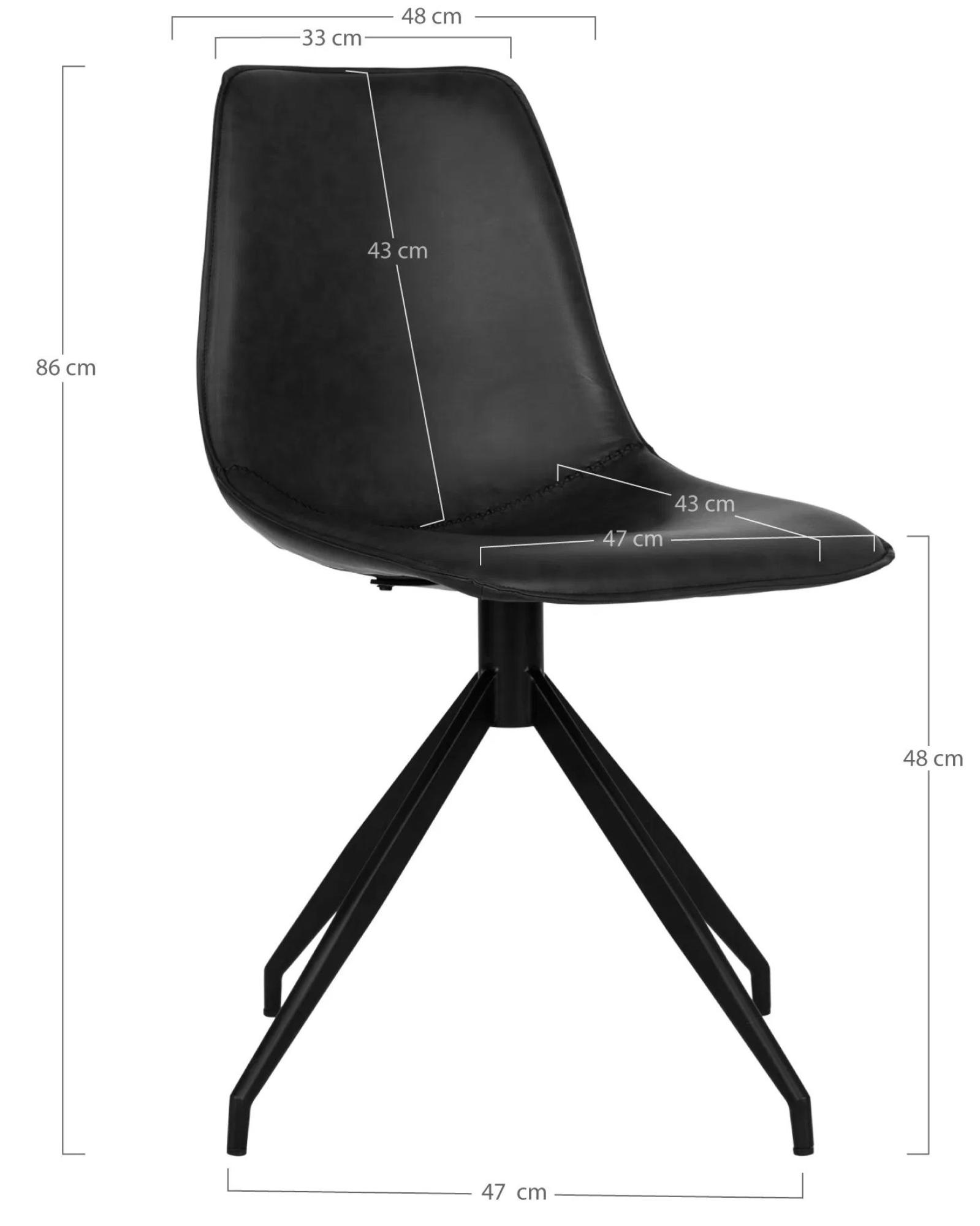 Product photograph of Set Of 2 Zebulon Black Faux Leather Swivel Dining Chair from Choice Furniture Superstore.