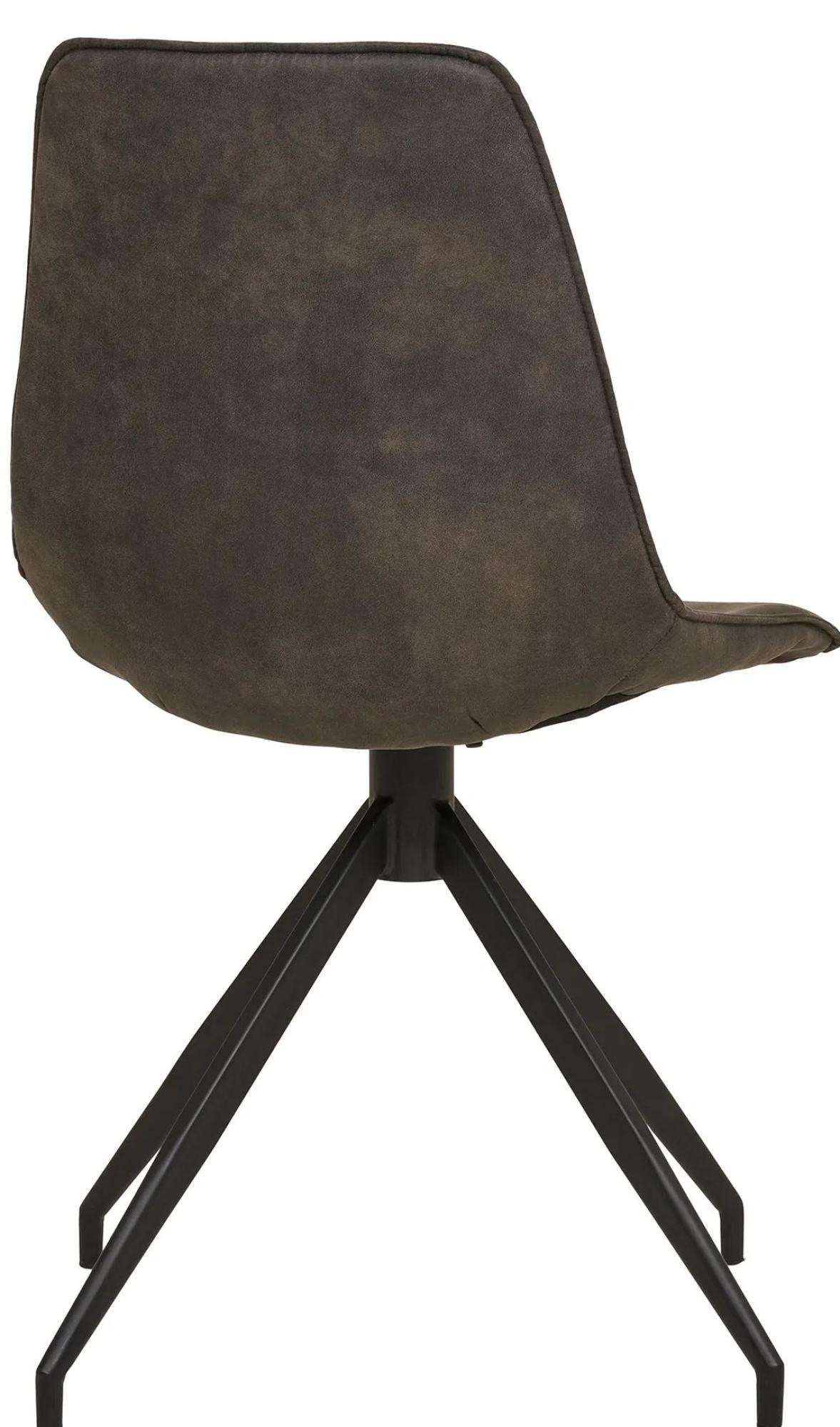 Product photograph of Set Of 2 Zebulon Grey Swivel Fabric Dining Chair With Black Legs from Choice Furniture Superstore.