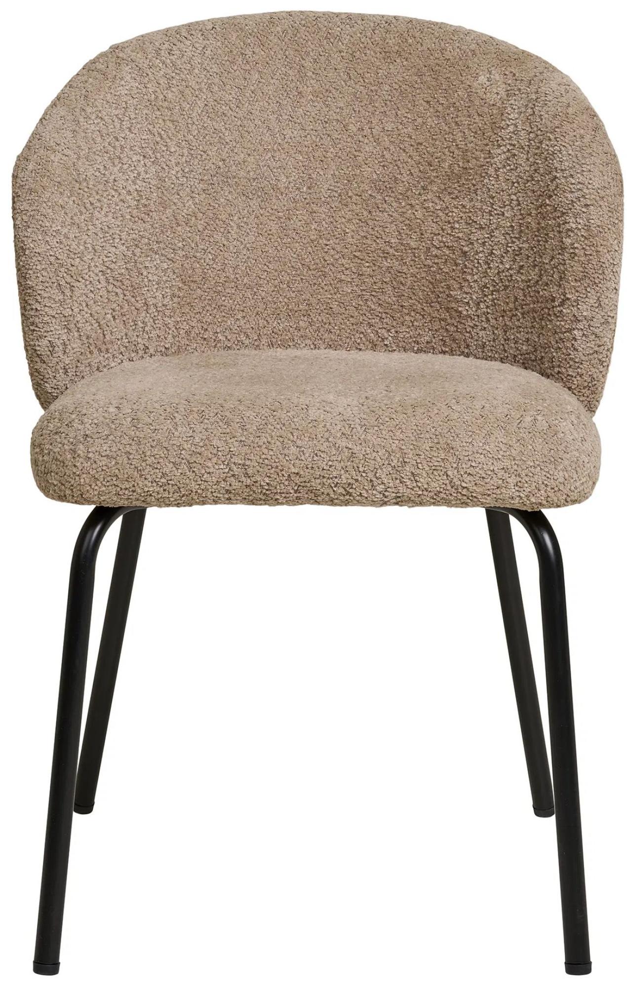 Product photograph of Set Of 2 Safira Beige Boucle Dining Chair With Black Legs from Choice Furniture Superstore.