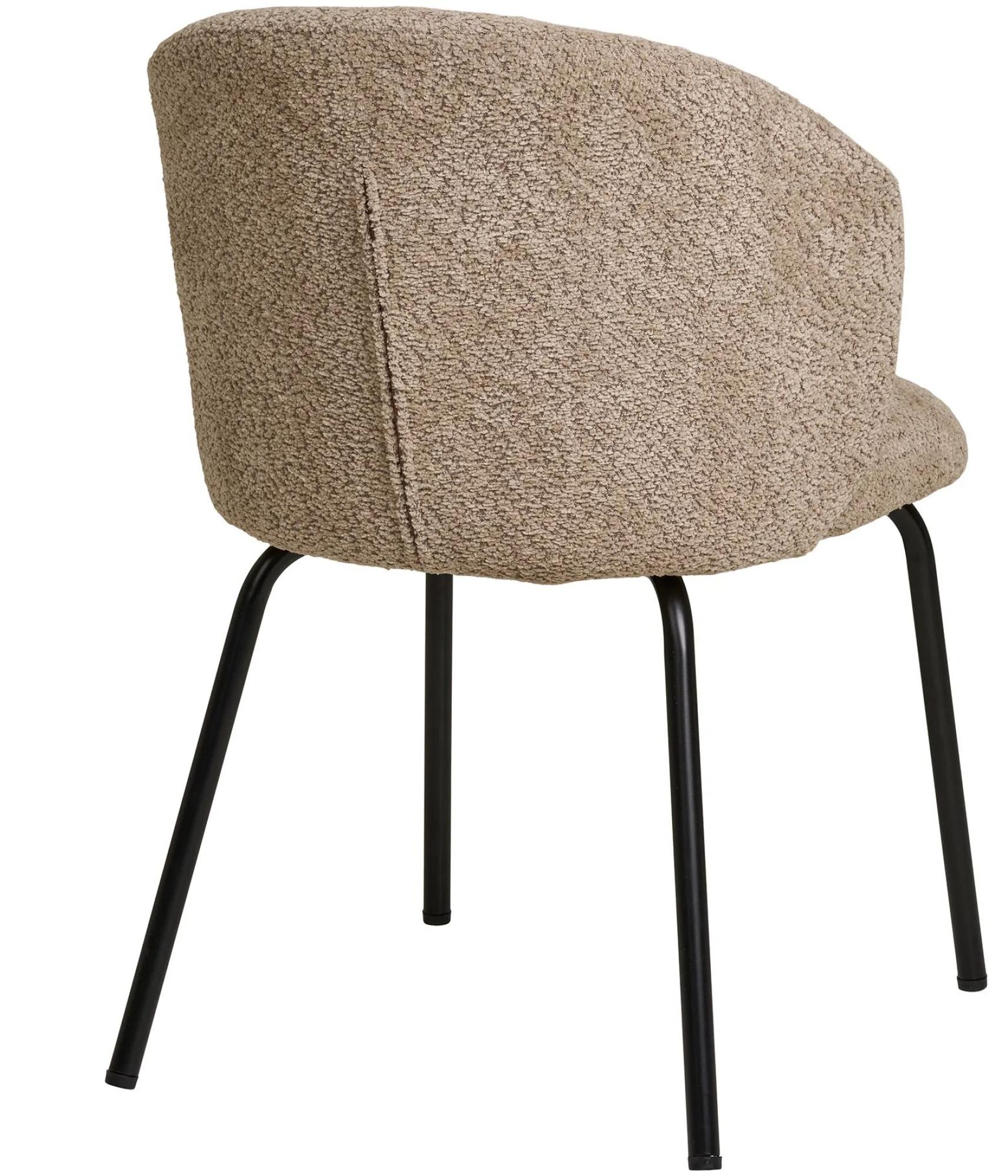 Product photograph of Set Of 2 Safira Beige Boucle Dining Chair With Black Legs from Choice Furniture Superstore.