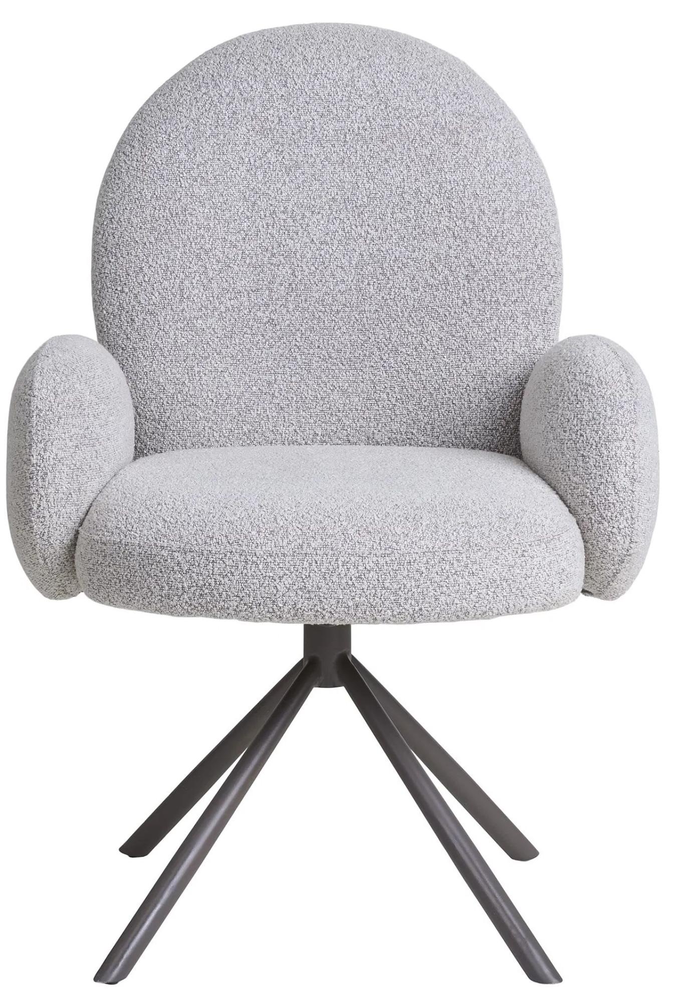 Product photograph of Set Of 2 Lana Sand Boucle Fabric Swivel Dining Chair from Choice Furniture Superstore.