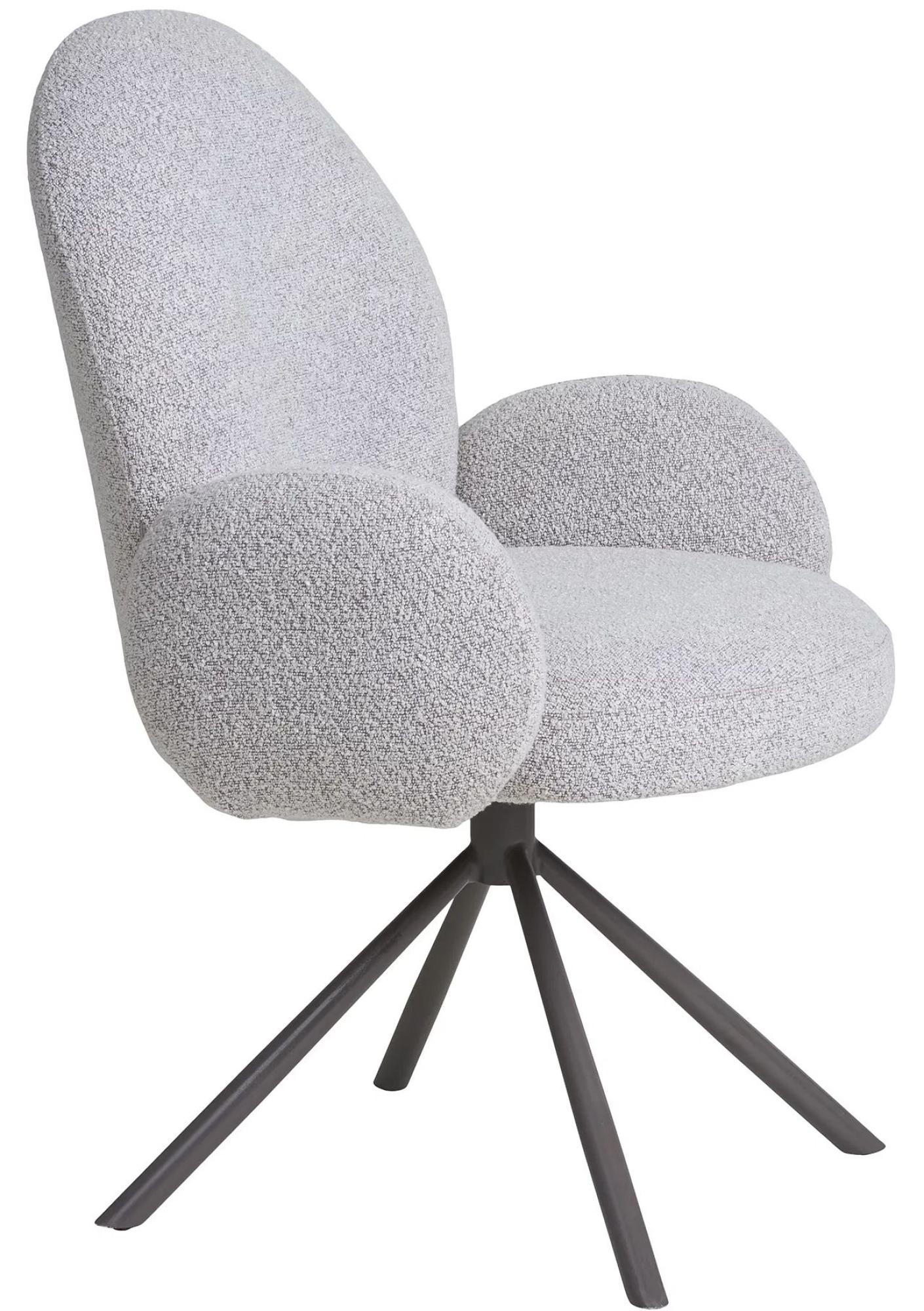 Product photograph of Set Of 2 Lana Sand Boucle Fabric Swivel Dining Chair from Choice Furniture Superstore.