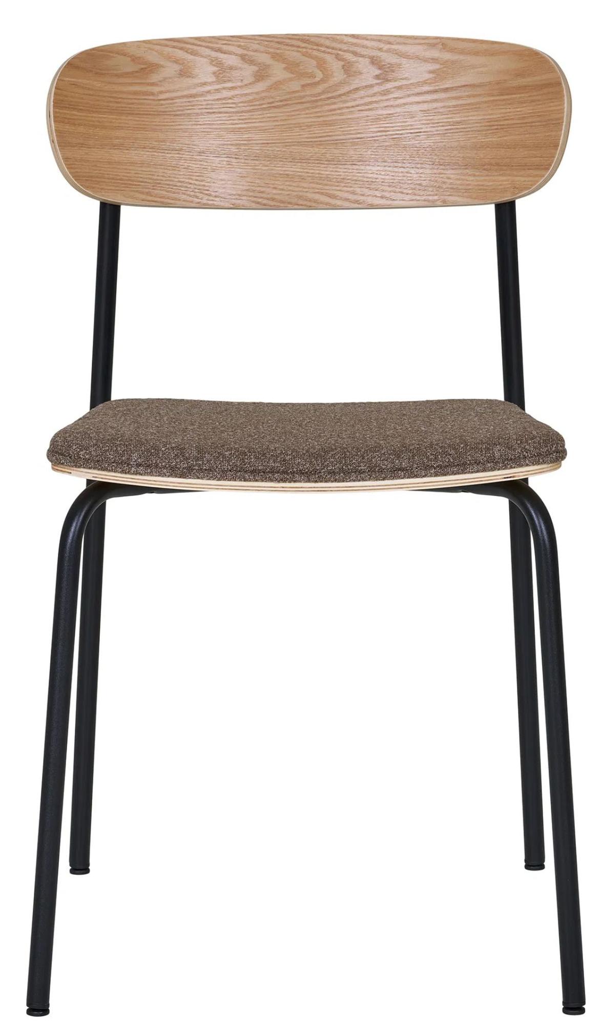 Product photograph of 2 X Barrelville Natural Ash Wood Brown Dining Chair With Black Legs from Choice Furniture Superstore.