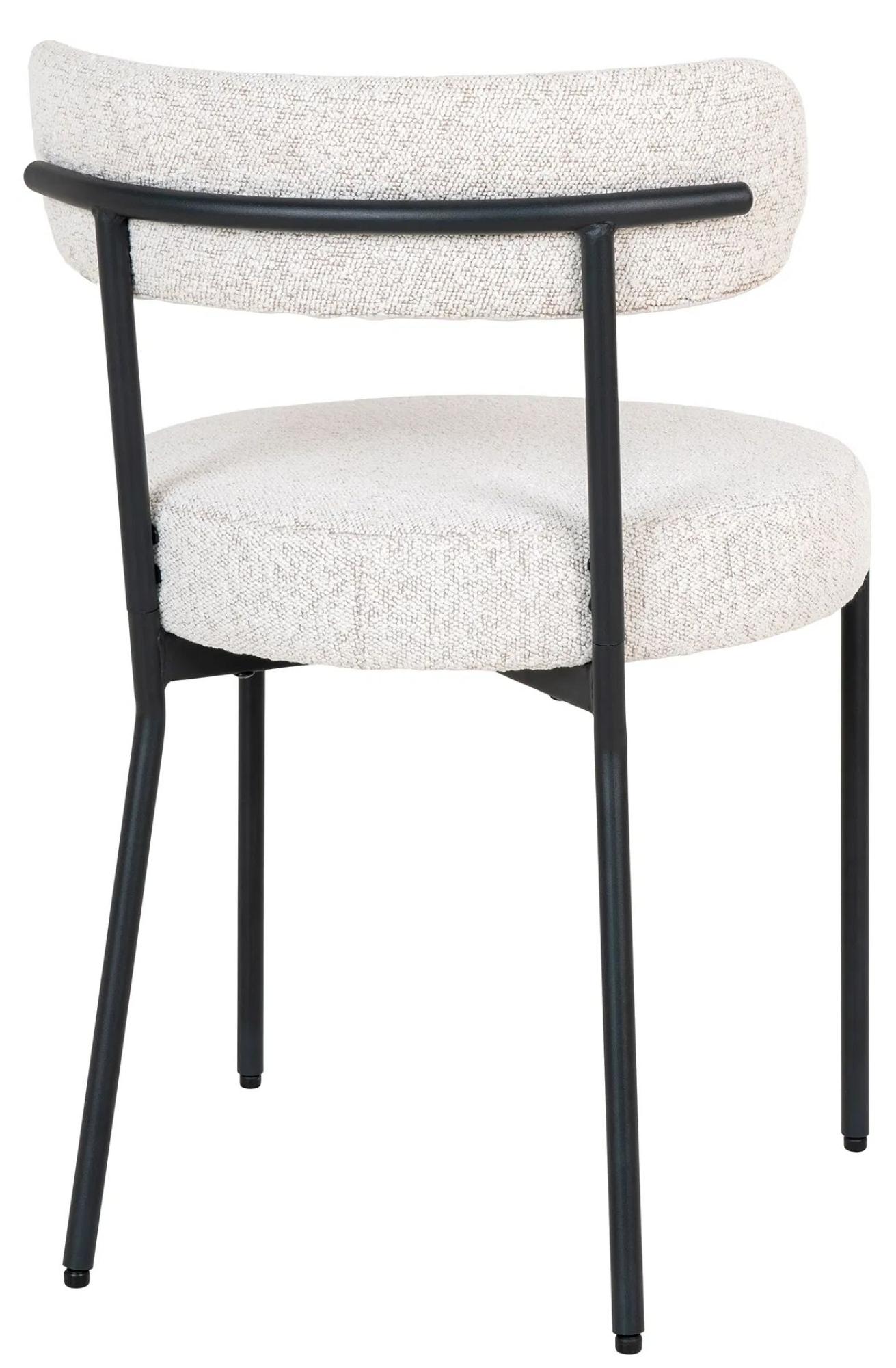 Product photograph of 2 X Kildare White Boucle Fabric Dining Chair With Black Legs from Choice Furniture Superstore.