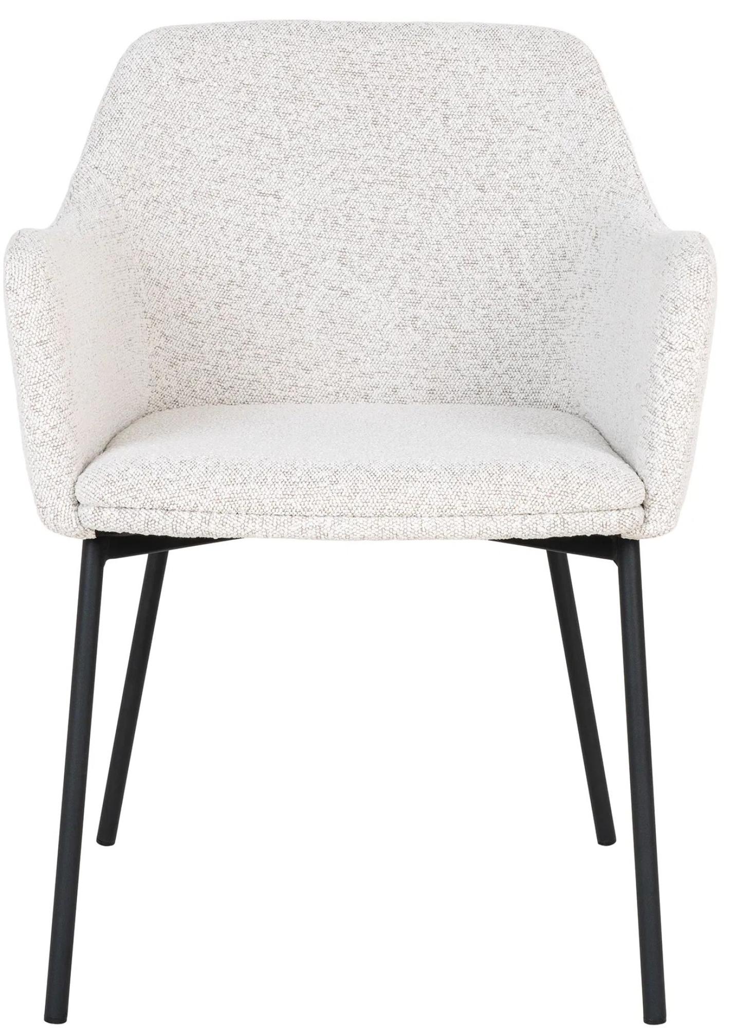 Product photograph of Set Of 2 Melilla White Fabric Boucle Dining Chair With Black Legs from Choice Furniture Superstore.