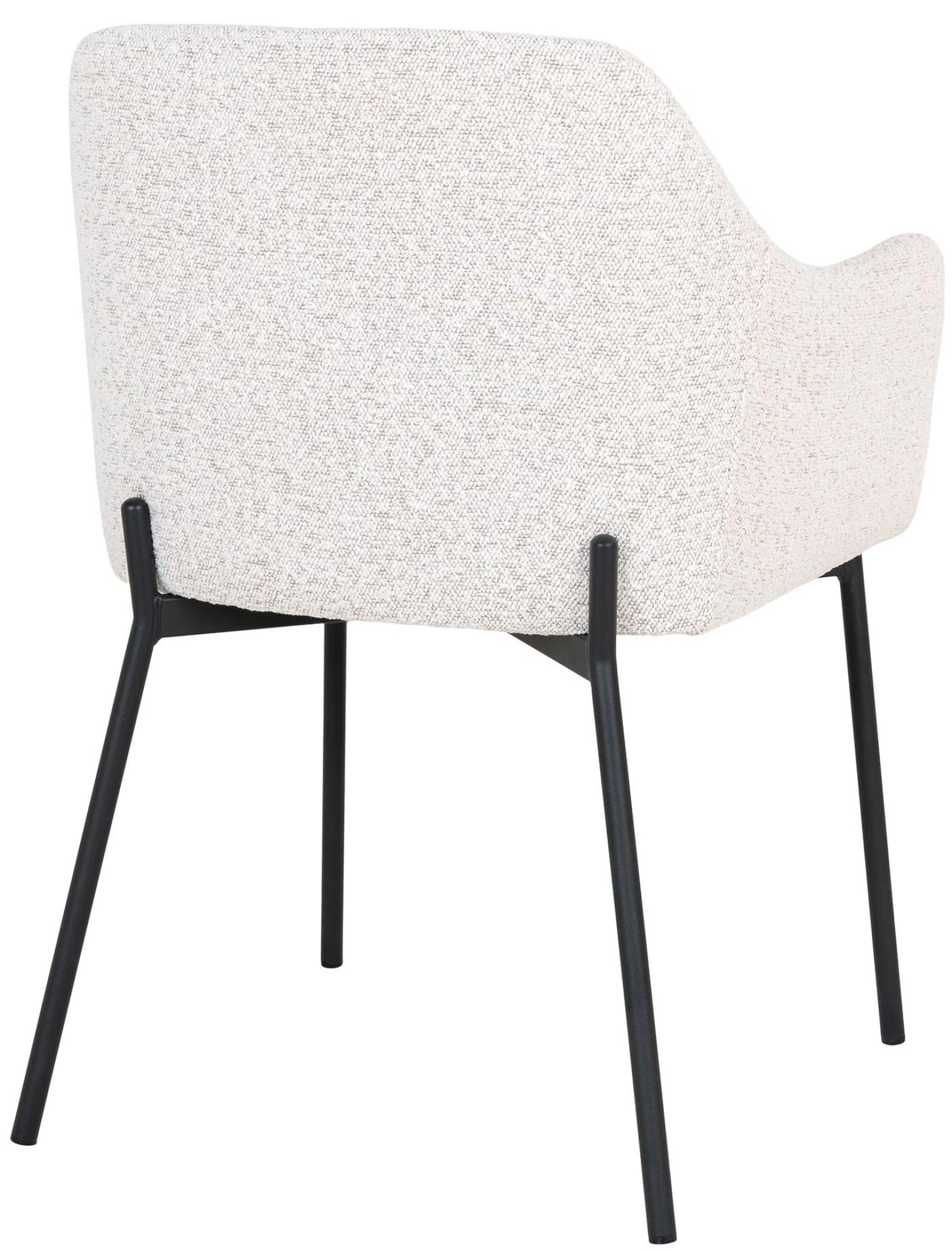 Product photograph of Set Of 2 Melilla White Fabric Boucle Dining Chair With Black Legs from Choice Furniture Superstore.