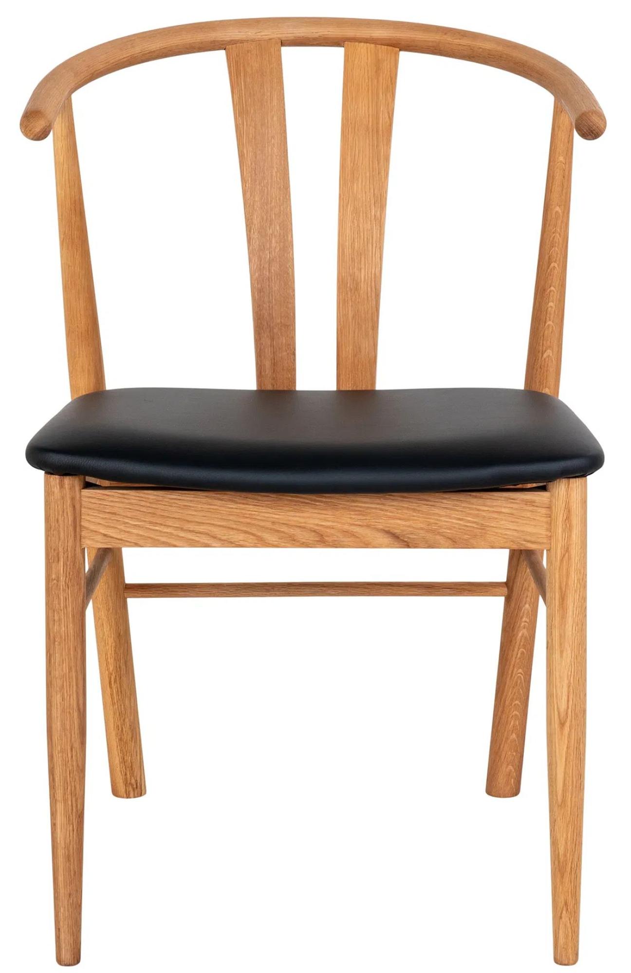 Product photograph of Set Of 2 Artenara Natural Oak Faux Leather Seat Dining Chair from Choice Furniture Superstore.