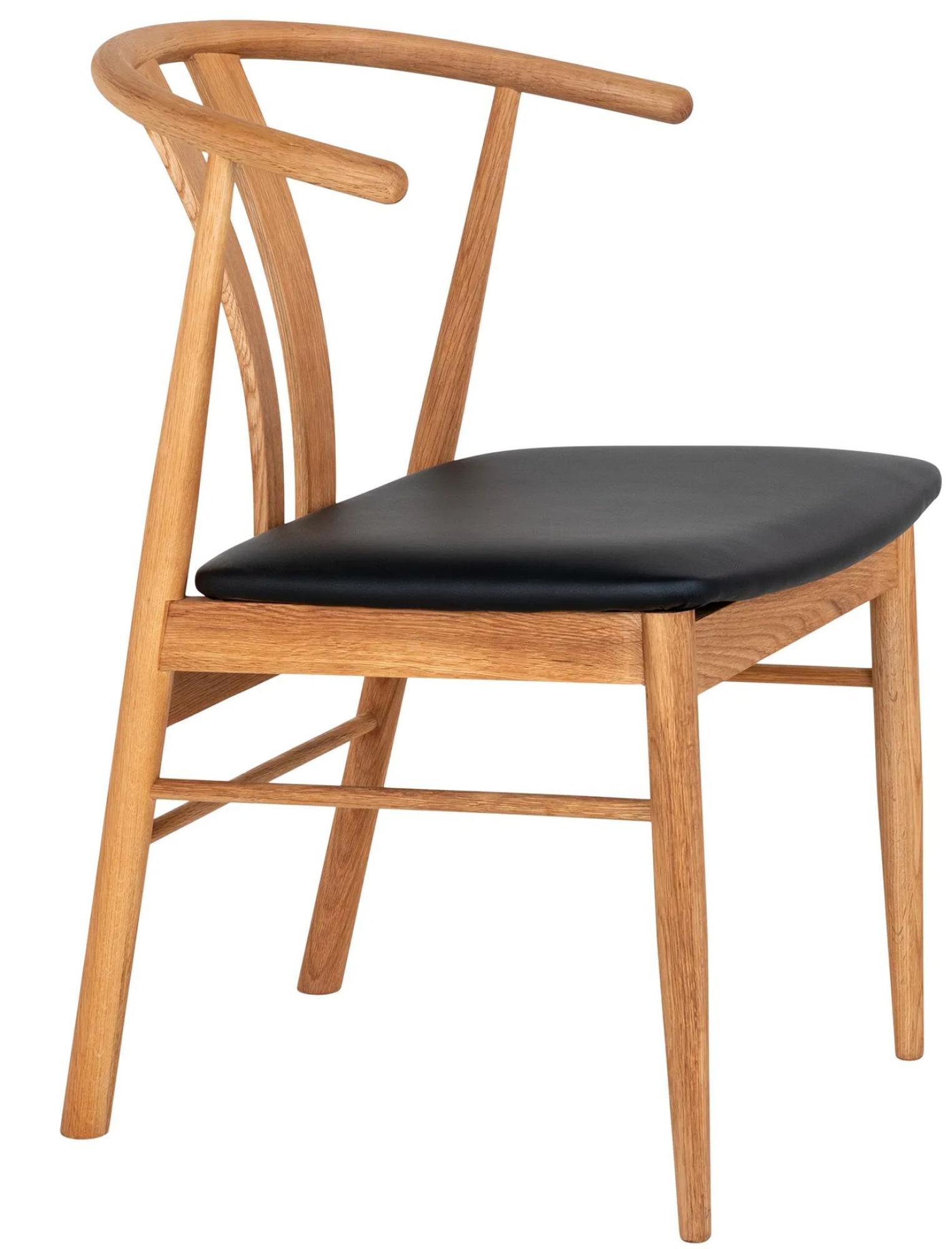 Product photograph of Set Of 2 Artenara Natural Oak Faux Leather Seat Dining Chair from Choice Furniture Superstore.