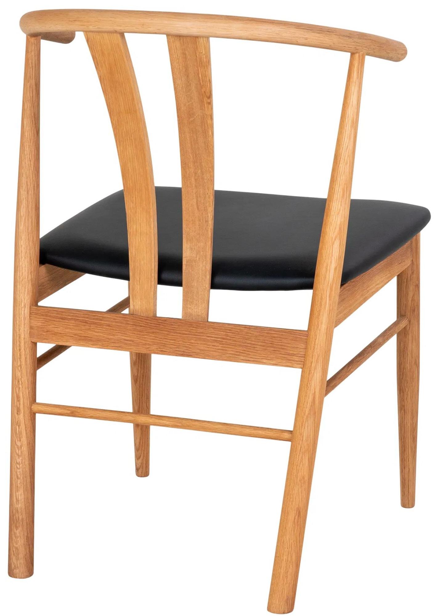 Product photograph of Set Of 2 Artenara Natural Oak Faux Leather Seat Dining Chair from Choice Furniture Superstore.