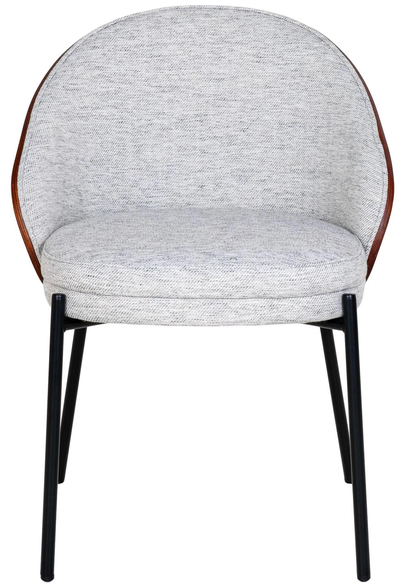 Product photograph of Set Of 2 Convoy Light Grey Fabric Dining Chair With Black Legs from Choice Furniture Superstore.