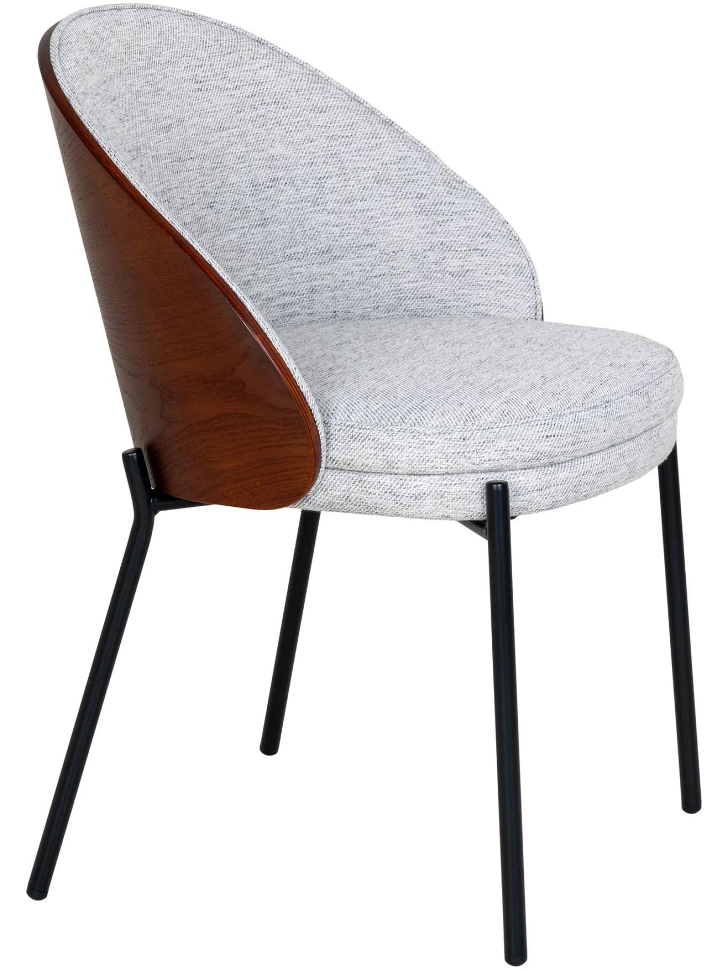 Product photograph of Set Of 2 Convoy Light Grey Fabric Dining Chair With Black Legs from Choice Furniture Superstore.