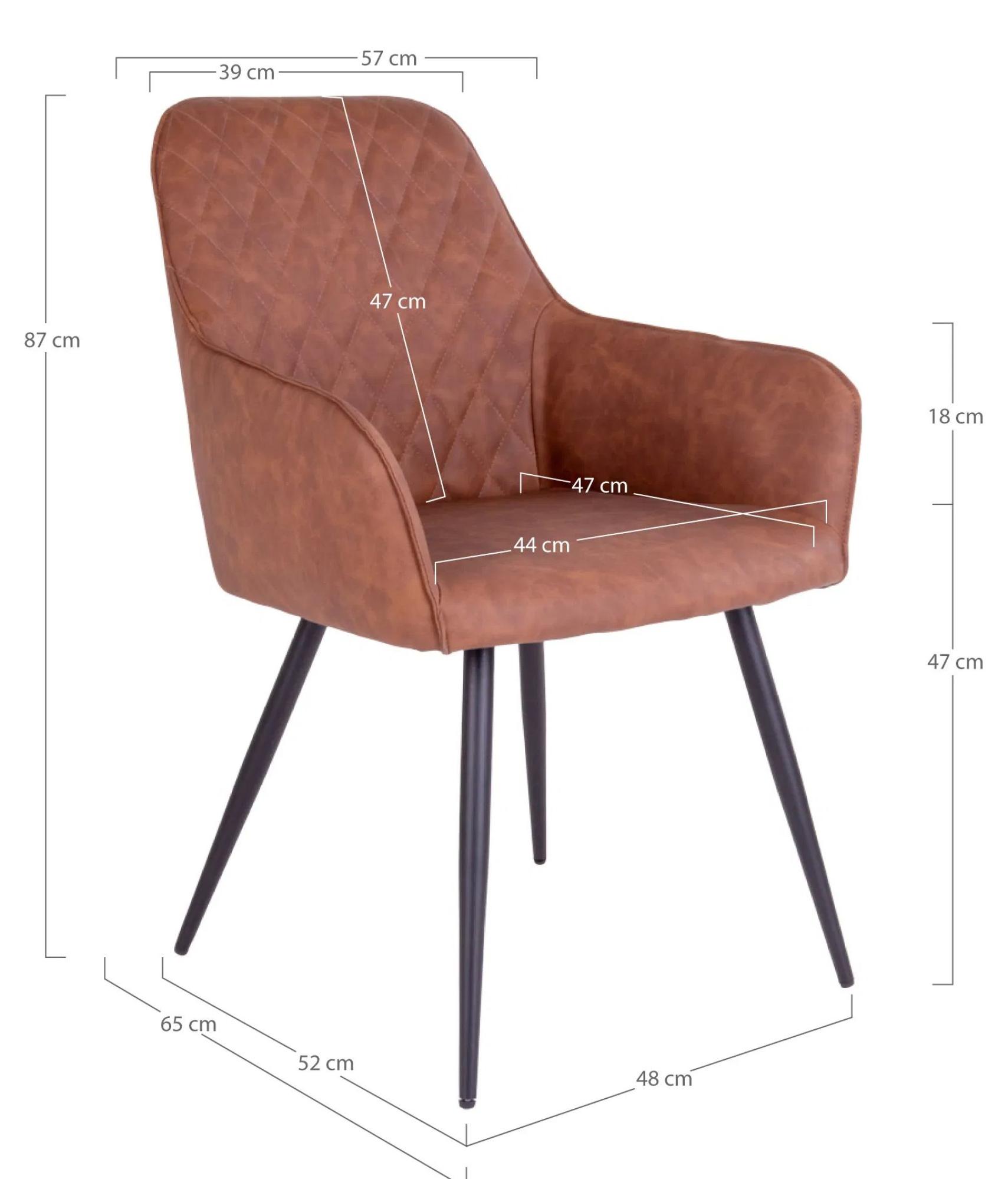Product photograph of 2 X Vance Vintage Brown Faux Leather Dining Chair With Black Legs from Choice Furniture Superstore.