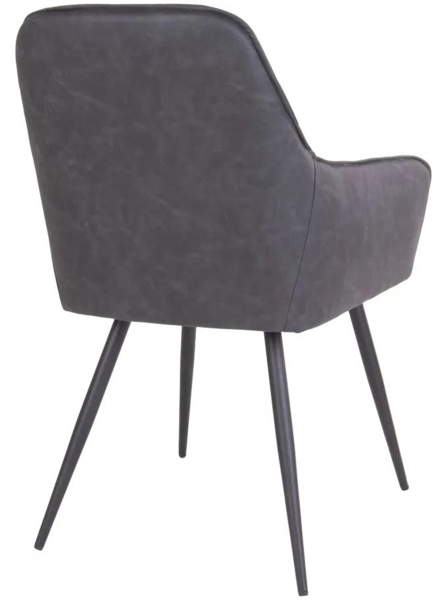 Product photograph of Set Of 2 Harbo Grey Faux Leather Dining Chair With Black Legs from Choice Furniture Superstore.