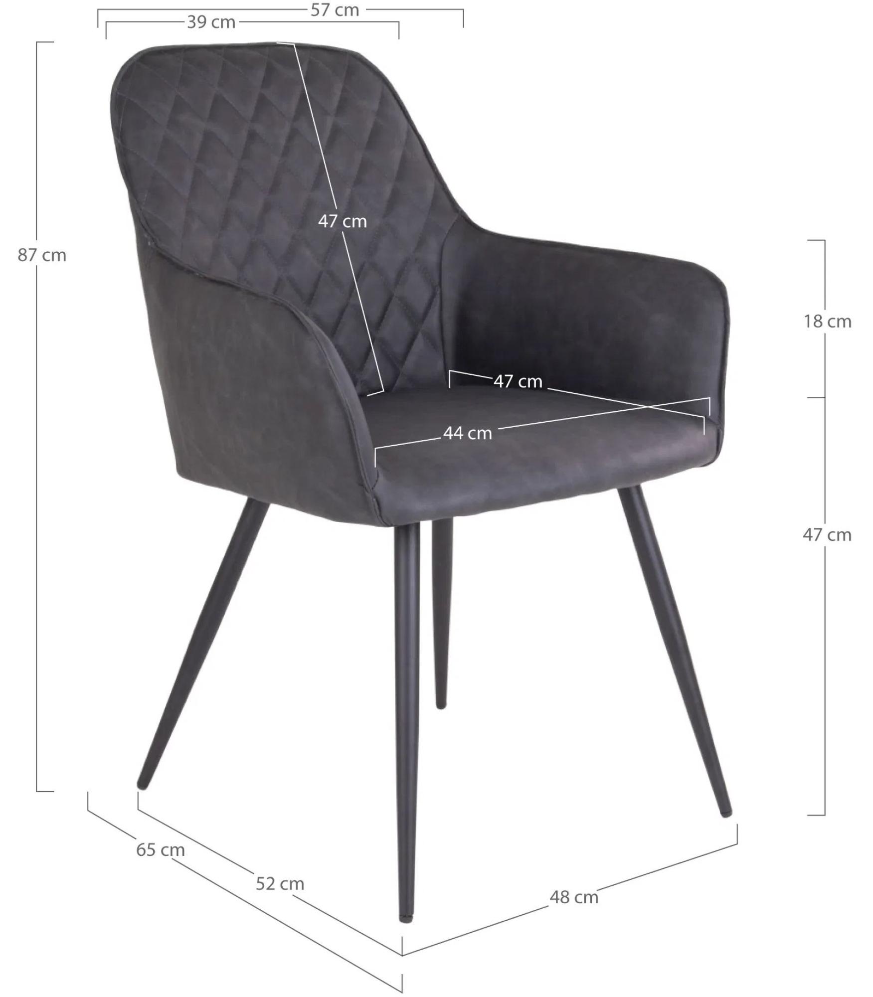 Product photograph of Set Of 2 Harbo Grey Faux Leather Dining Chair With Black Legs from Choice Furniture Superstore.