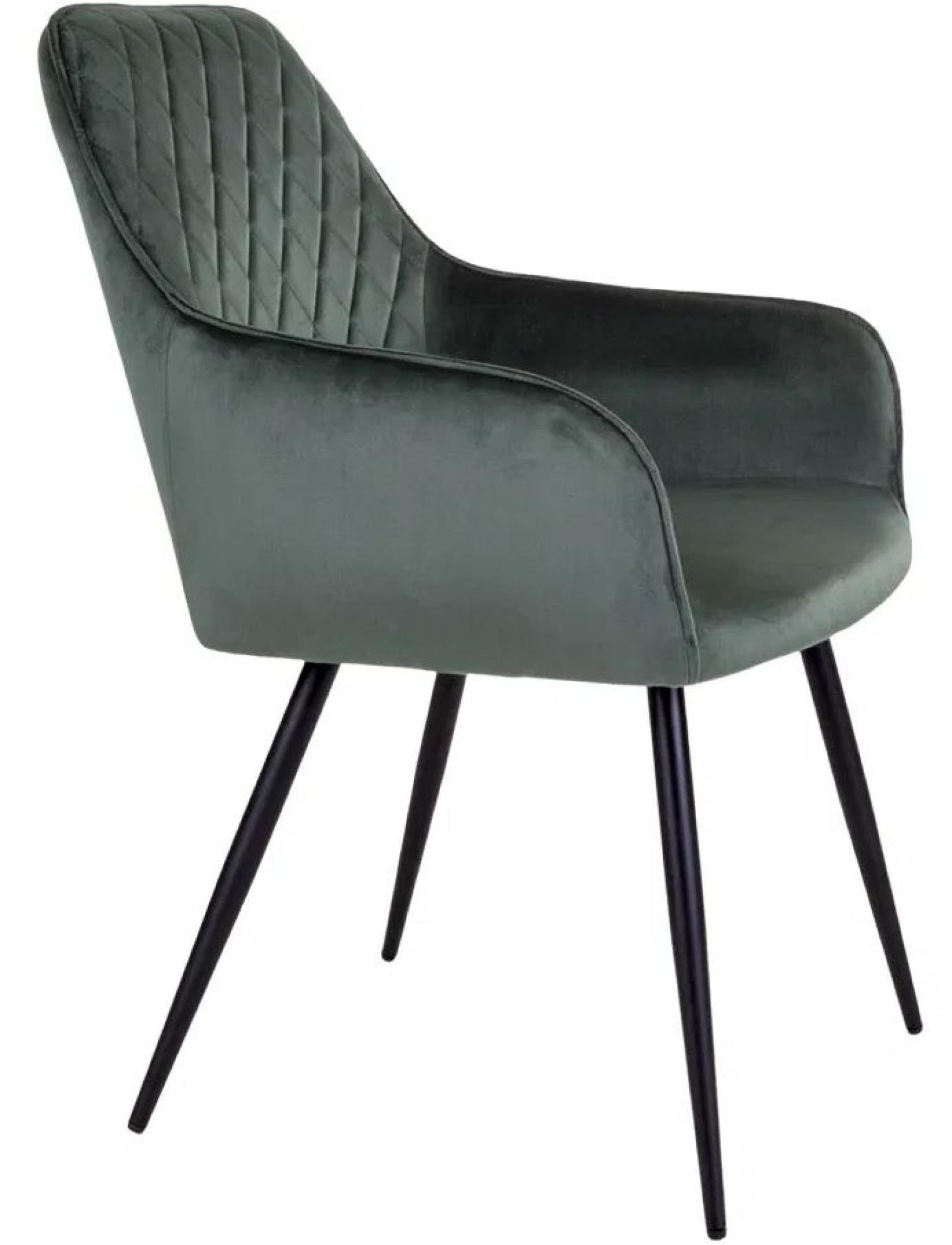 Product photograph of Set Of 2 Vance Green Velvet Fabric Dining Chair With Black Legs from Choice Furniture Superstore.