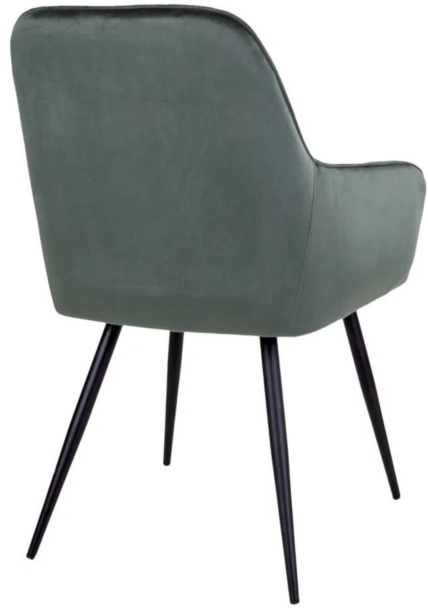 Product photograph of Set Of 2 Vance Green Velvet Fabric Dining Chair With Black Legs from Choice Furniture Superstore.