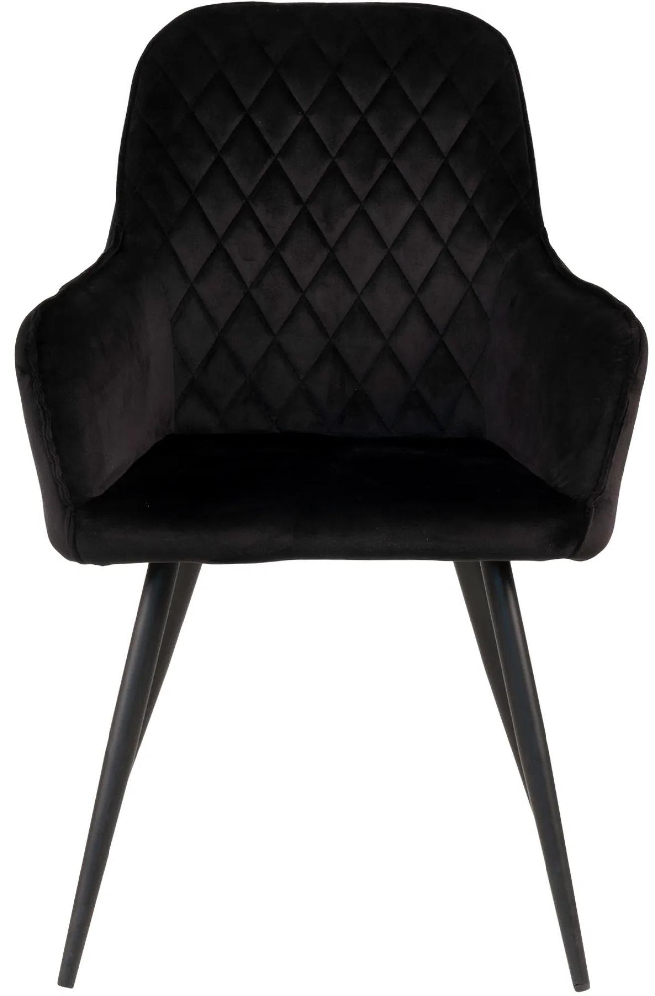 Product photograph of Set Of 2 Harbo Black Velvet Fabric Dining Chair from Choice Furniture Superstore.