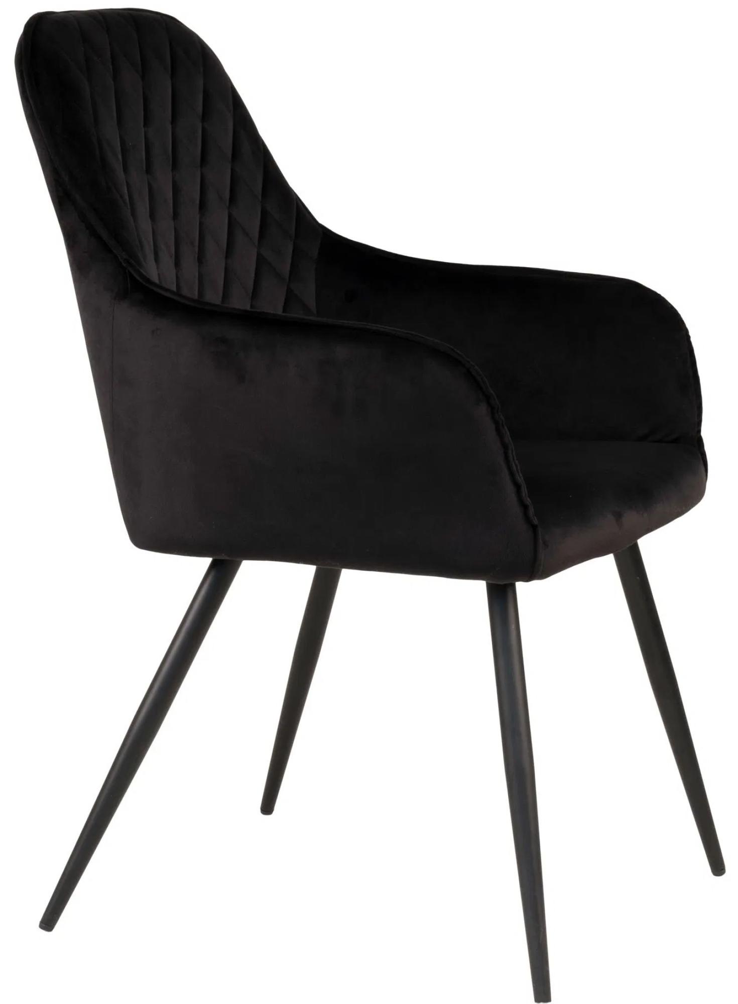 Product photograph of Set Of 2 Harbo Black Velvet Fabric Dining Chair from Choice Furniture Superstore.