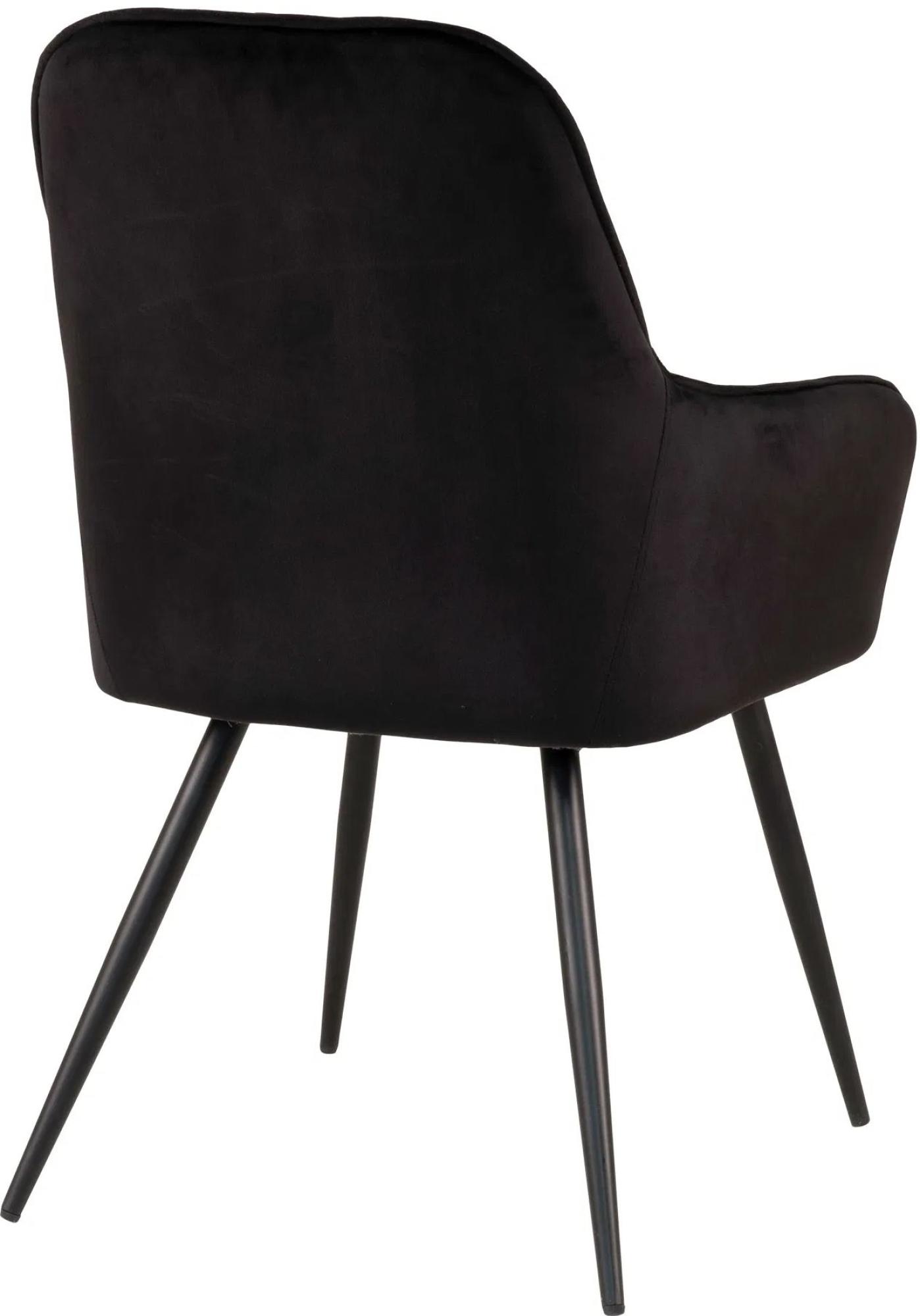 Product photograph of Set Of 2 Harbo Black Velvet Fabric Dining Chair from Choice Furniture Superstore.