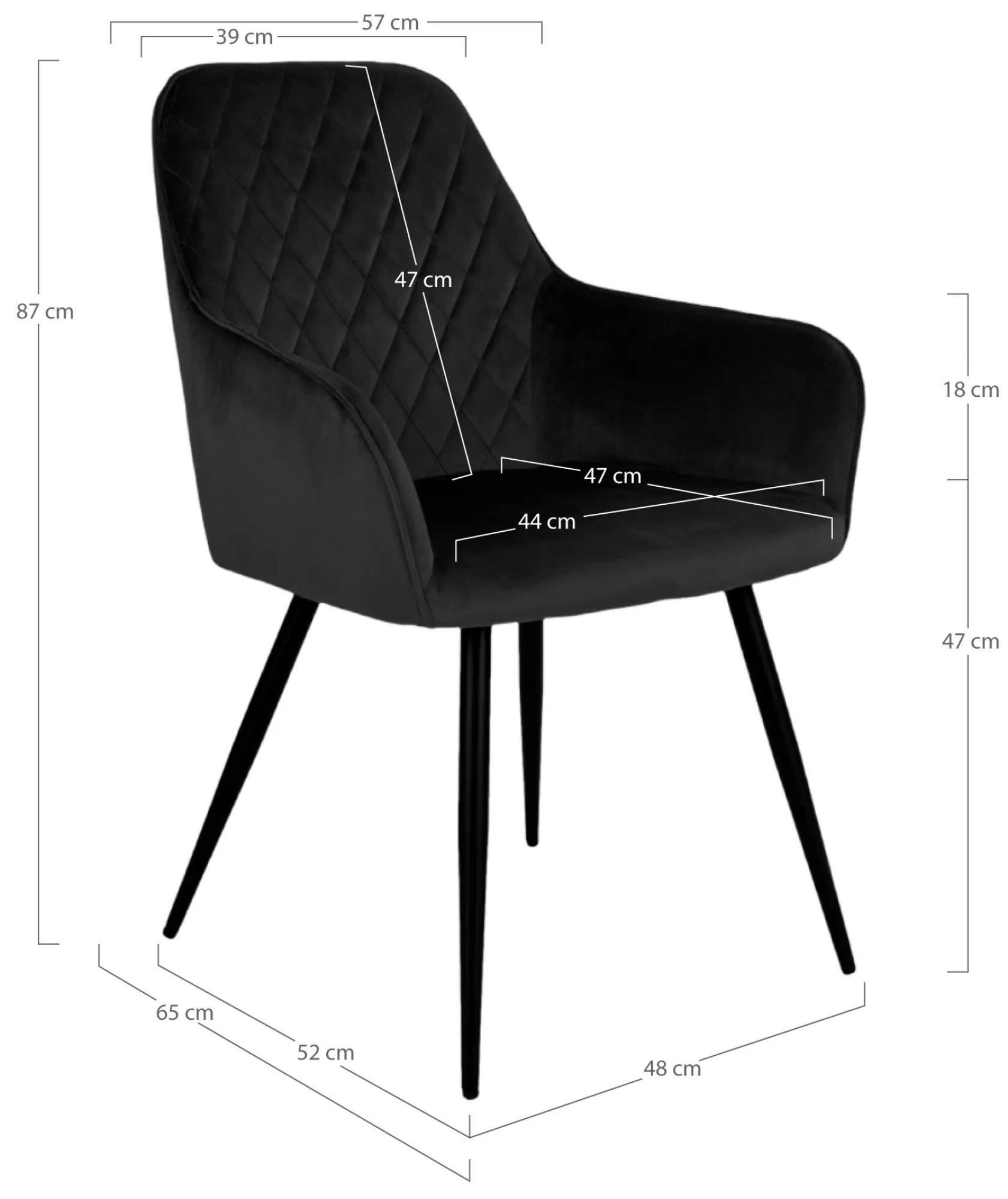 Product photograph of Set Of 2 Harbo Black Velvet Fabric Dining Chair from Choice Furniture Superstore.