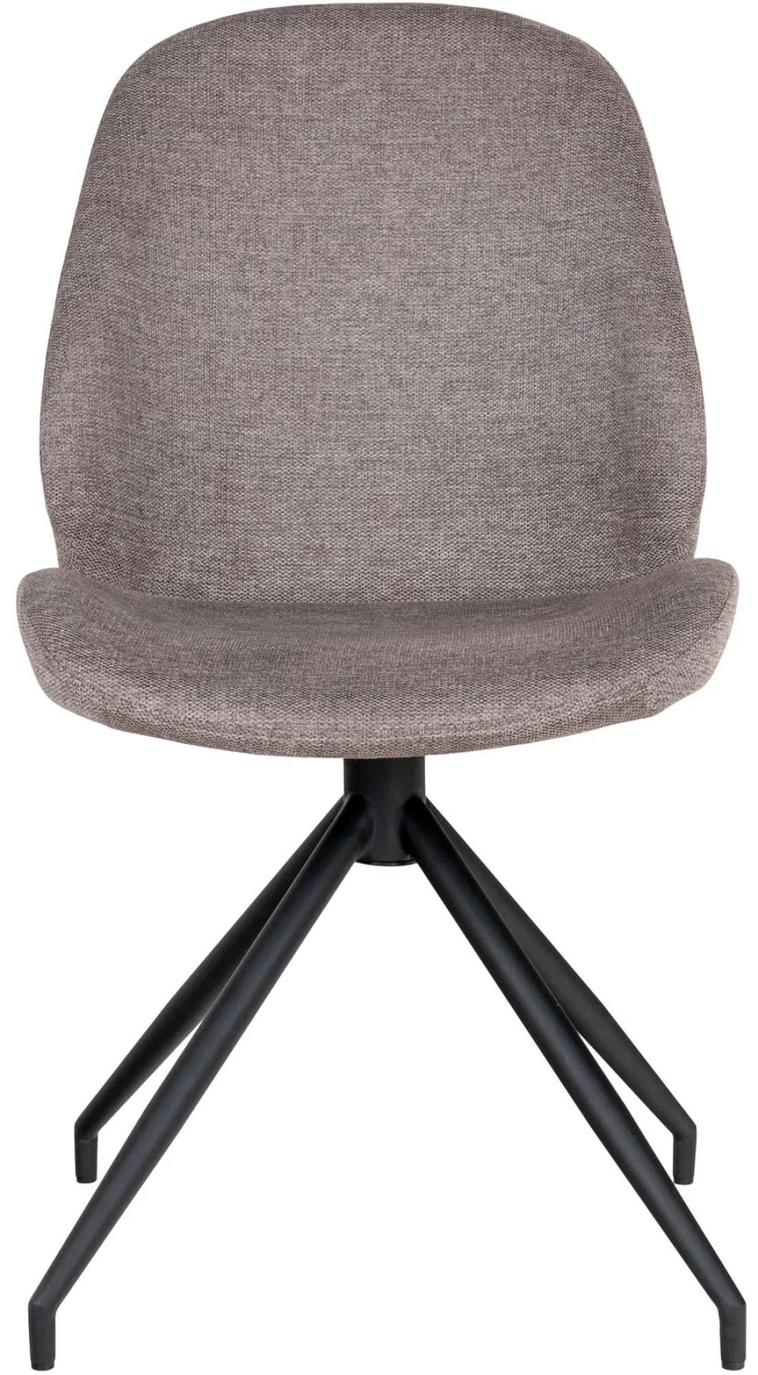 Product photograph of Set Of 2 Monte Carlo Stone Fabric Swivel Dining Chair With Black Legs from Choice Furniture Superstore.