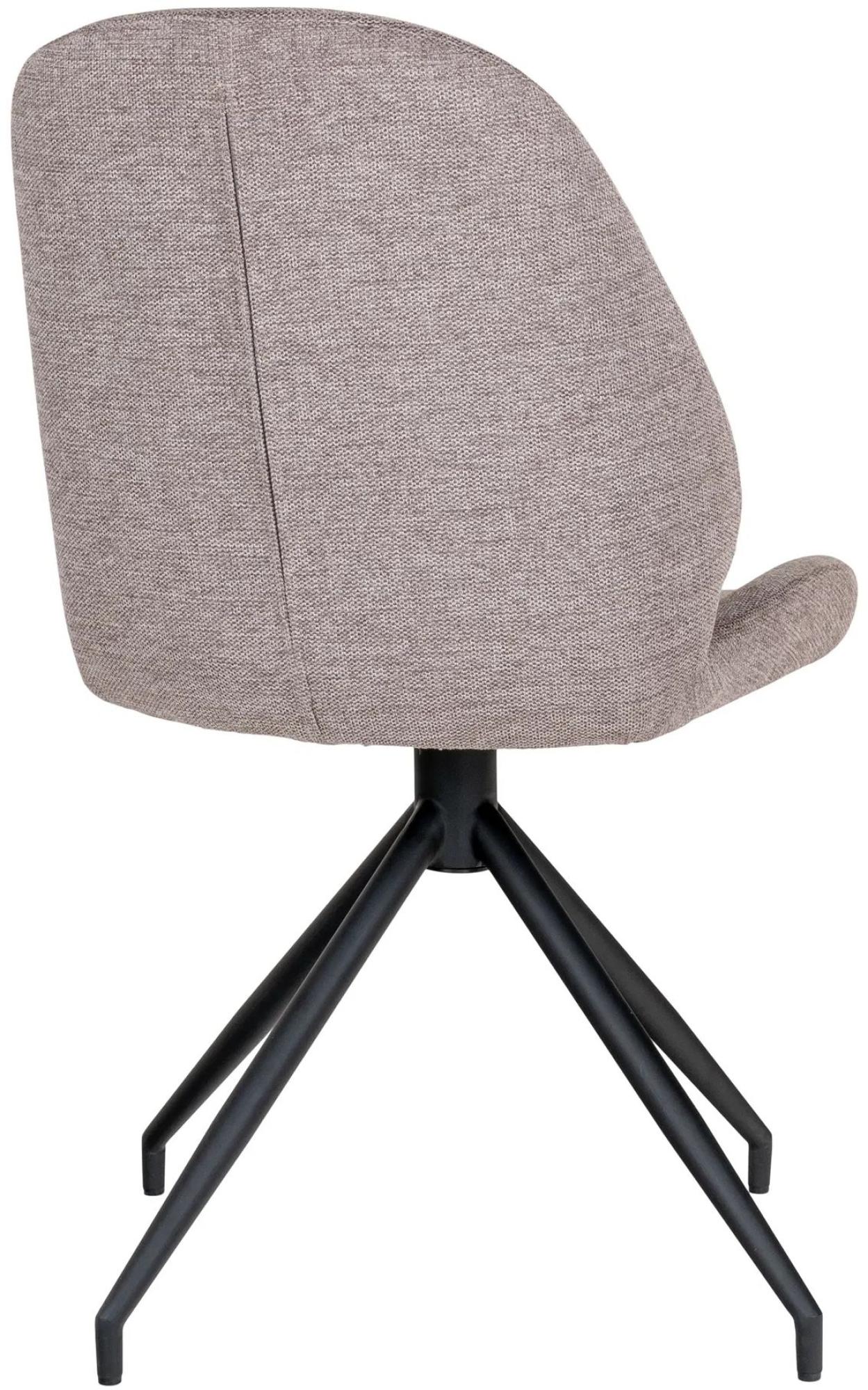 Product photograph of Set Of 2 Monte Carlo Stone Fabric Swivel Dining Chair With Black Legs from Choice Furniture Superstore.