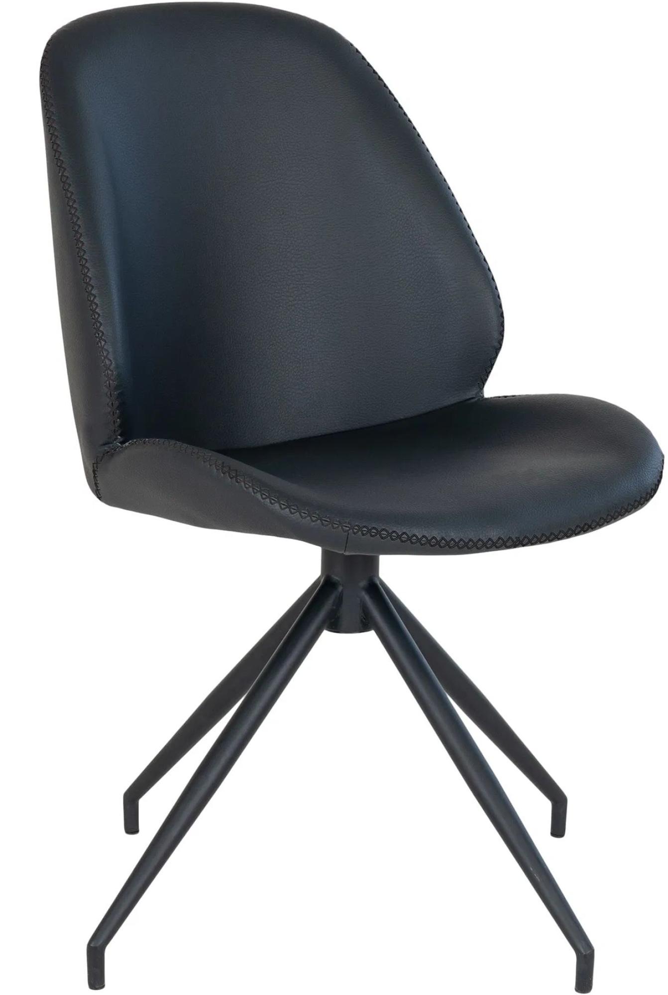 Product photograph of 2 X Zavalla Carlo Black Faux Leather Swivel Dining Chair from Choice Furniture Superstore.