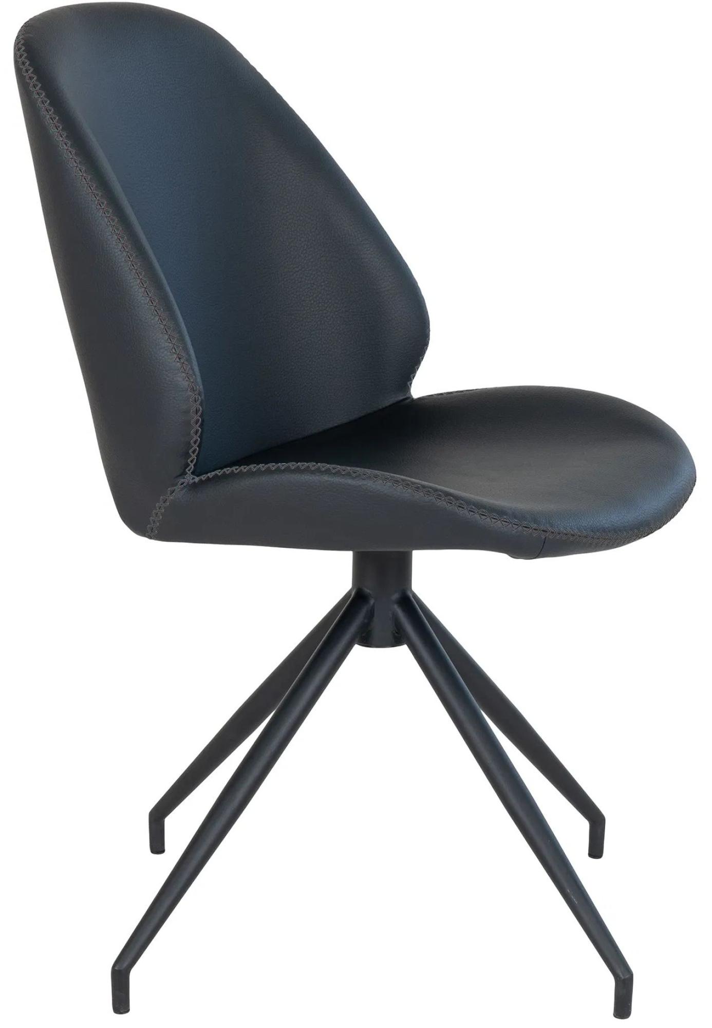 Product photograph of 2 X Zavalla Carlo Black Faux Leather Swivel Dining Chair from Choice Furniture Superstore.