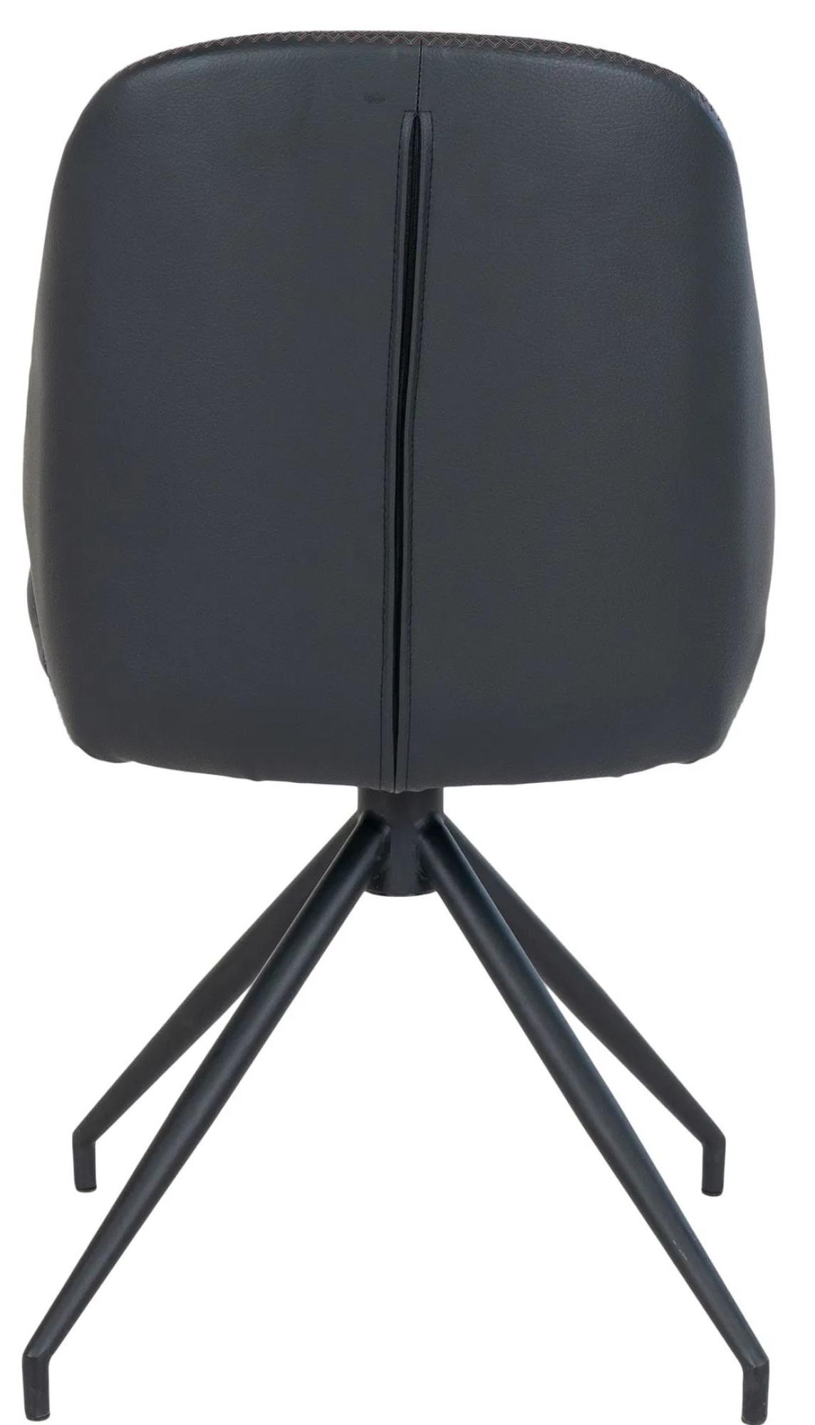 Product photograph of 2 X Zavalla Carlo Black Faux Leather Swivel Dining Chair from Choice Furniture Superstore.
