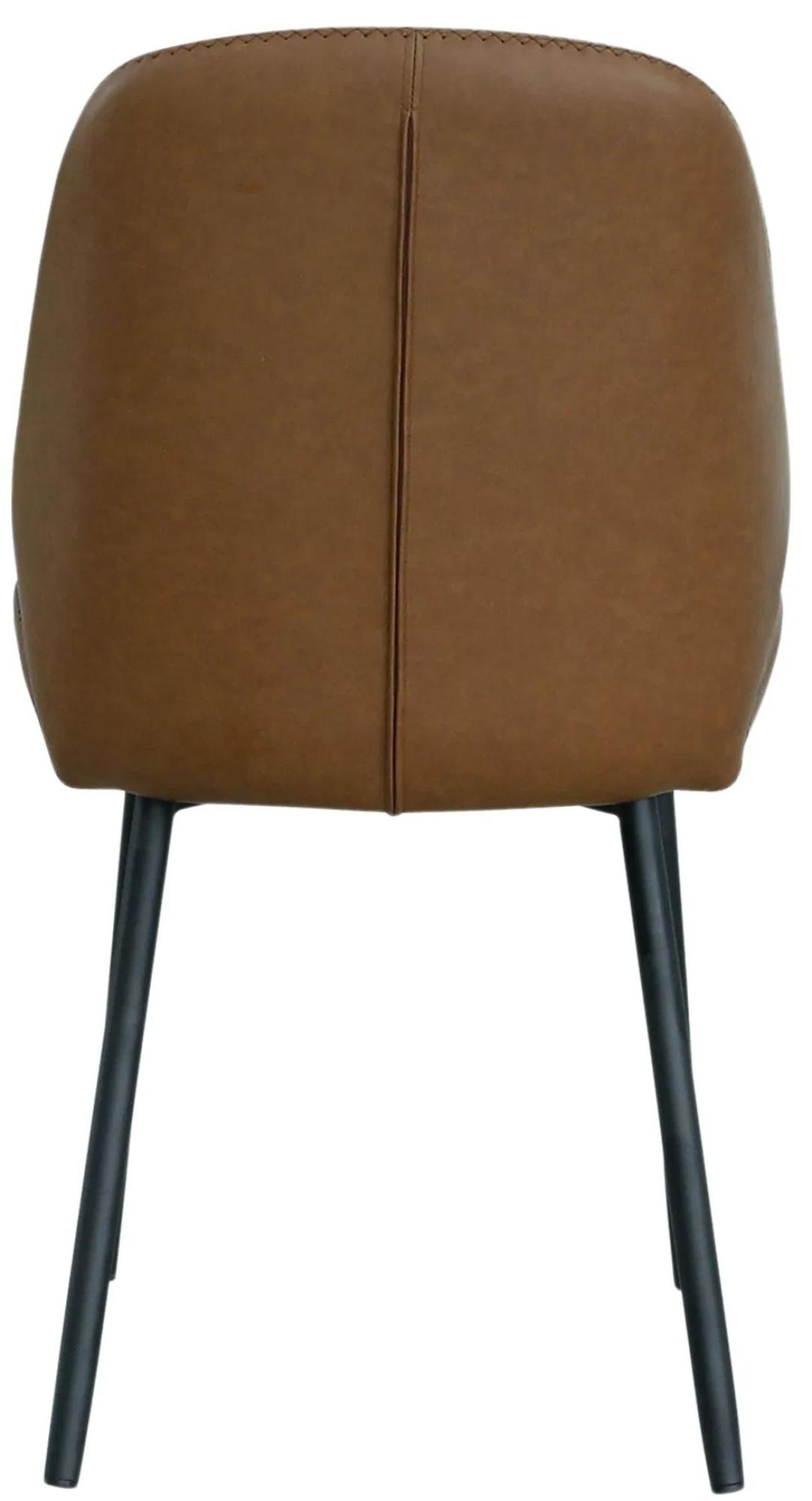 Product photograph of 2 X Zavalla Carlo Vintage Brown Faux Leather Dining Chair With Black Legs from Choice Furniture Superstore.