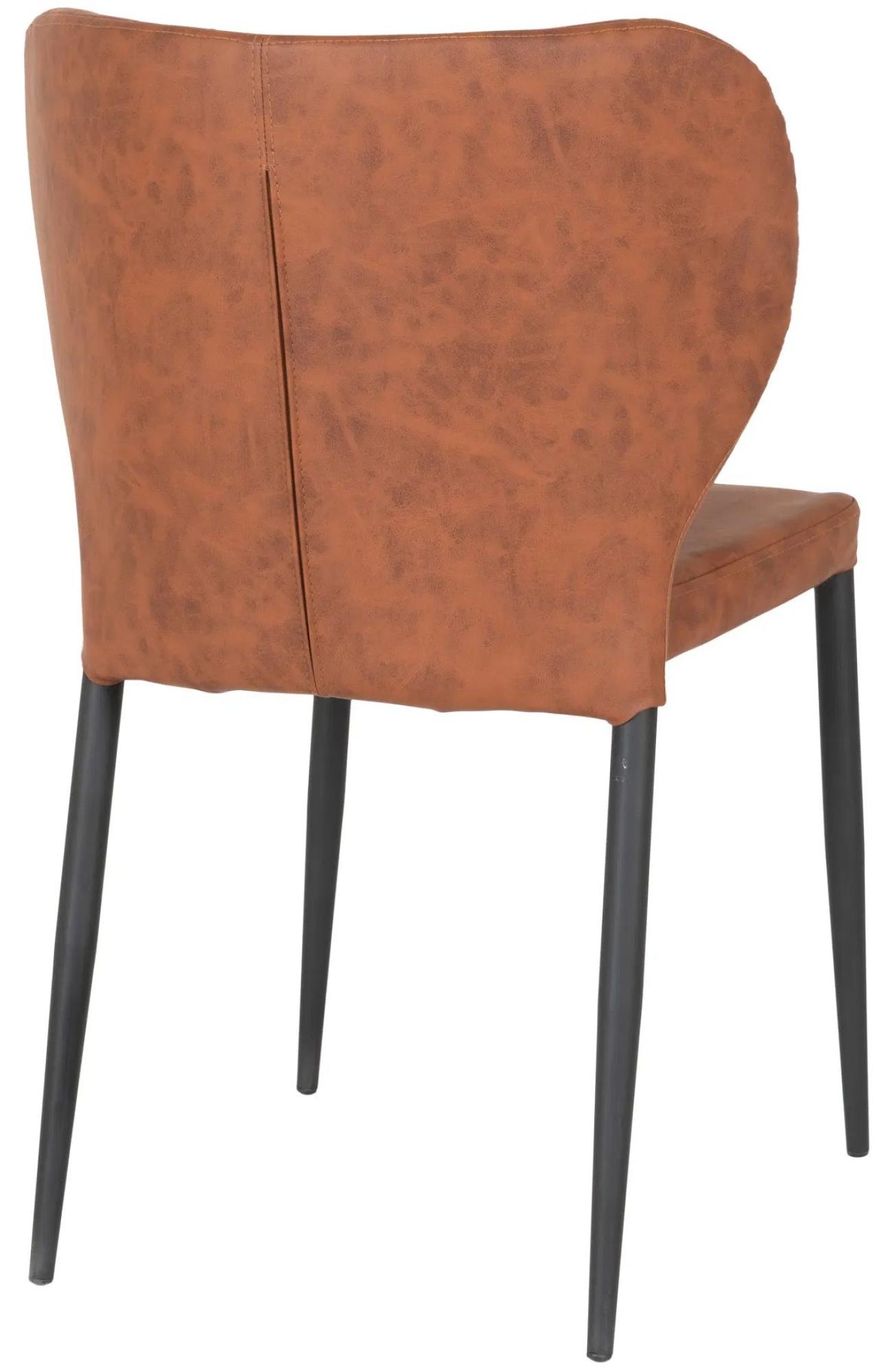 Product photograph of 2 X Nicut Vintage Brown Faux Leather Dining Chair With Black Legs from Choice Furniture Superstore.