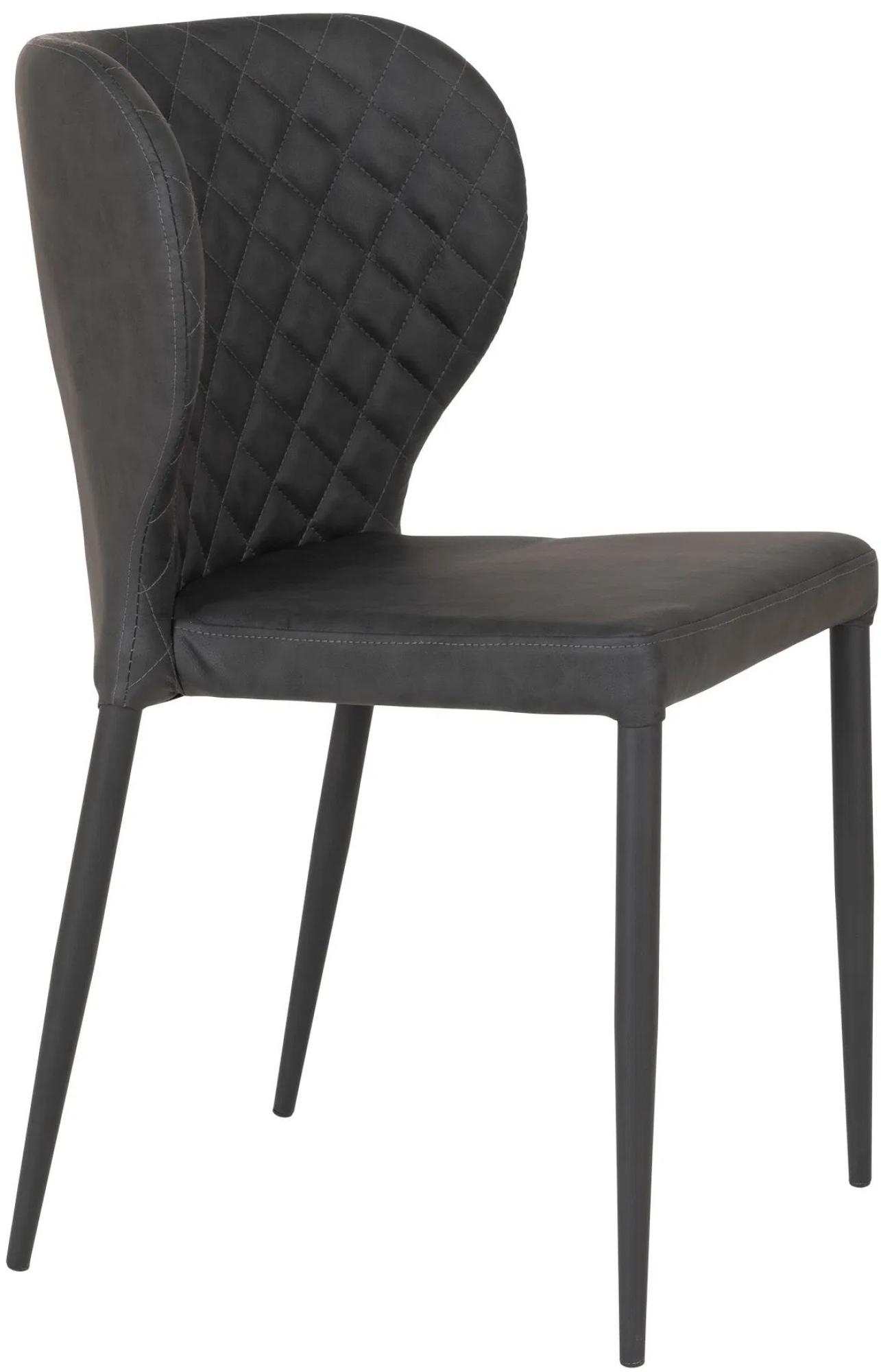 Product photograph of 2 X Nicut Dark Grey Faux Leather Dining Chair With Black Legs from Choice Furniture Superstore.