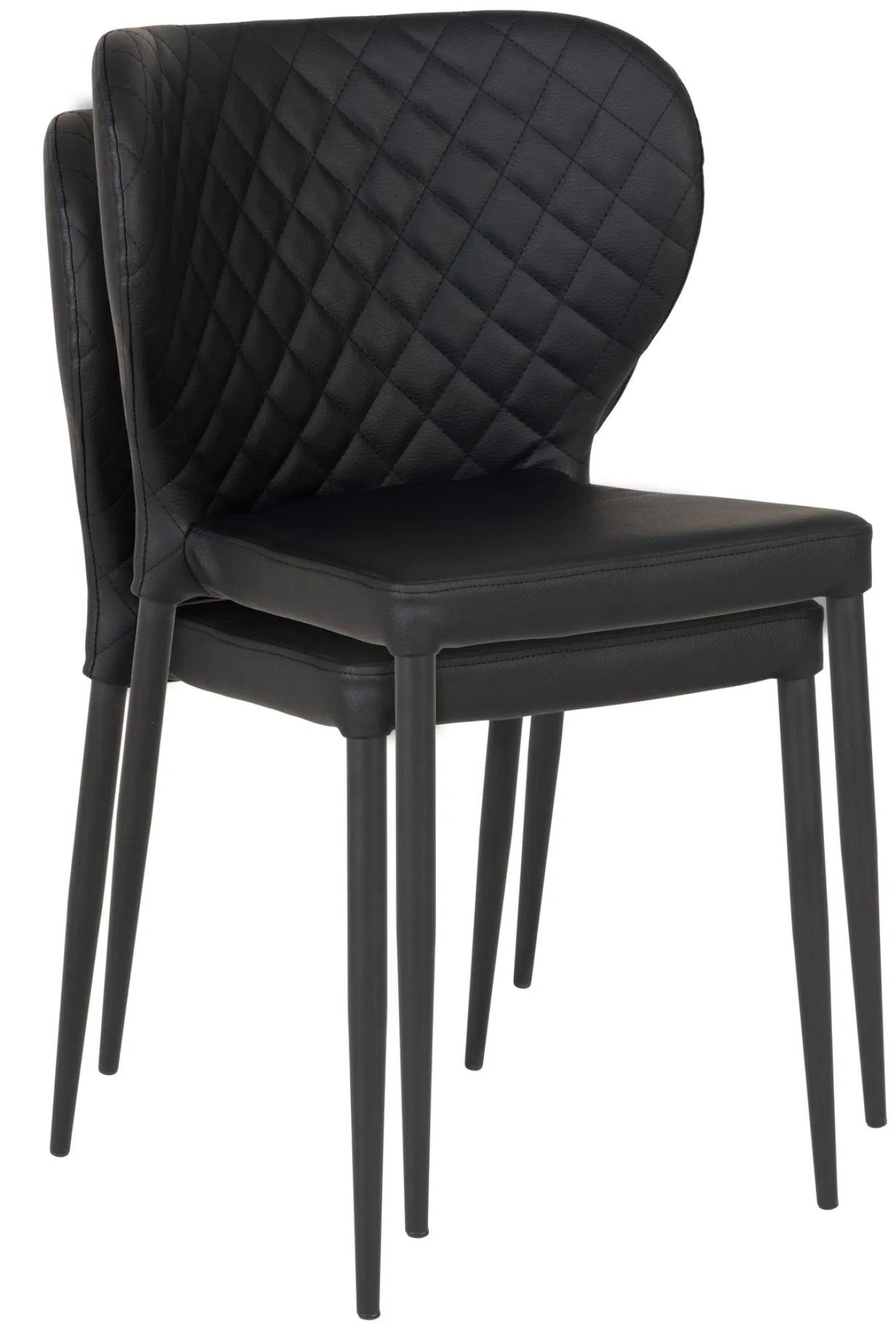 Product photograph of 2 X Nicut Black Faux Leather Dining Chair from Choice Furniture Superstore.