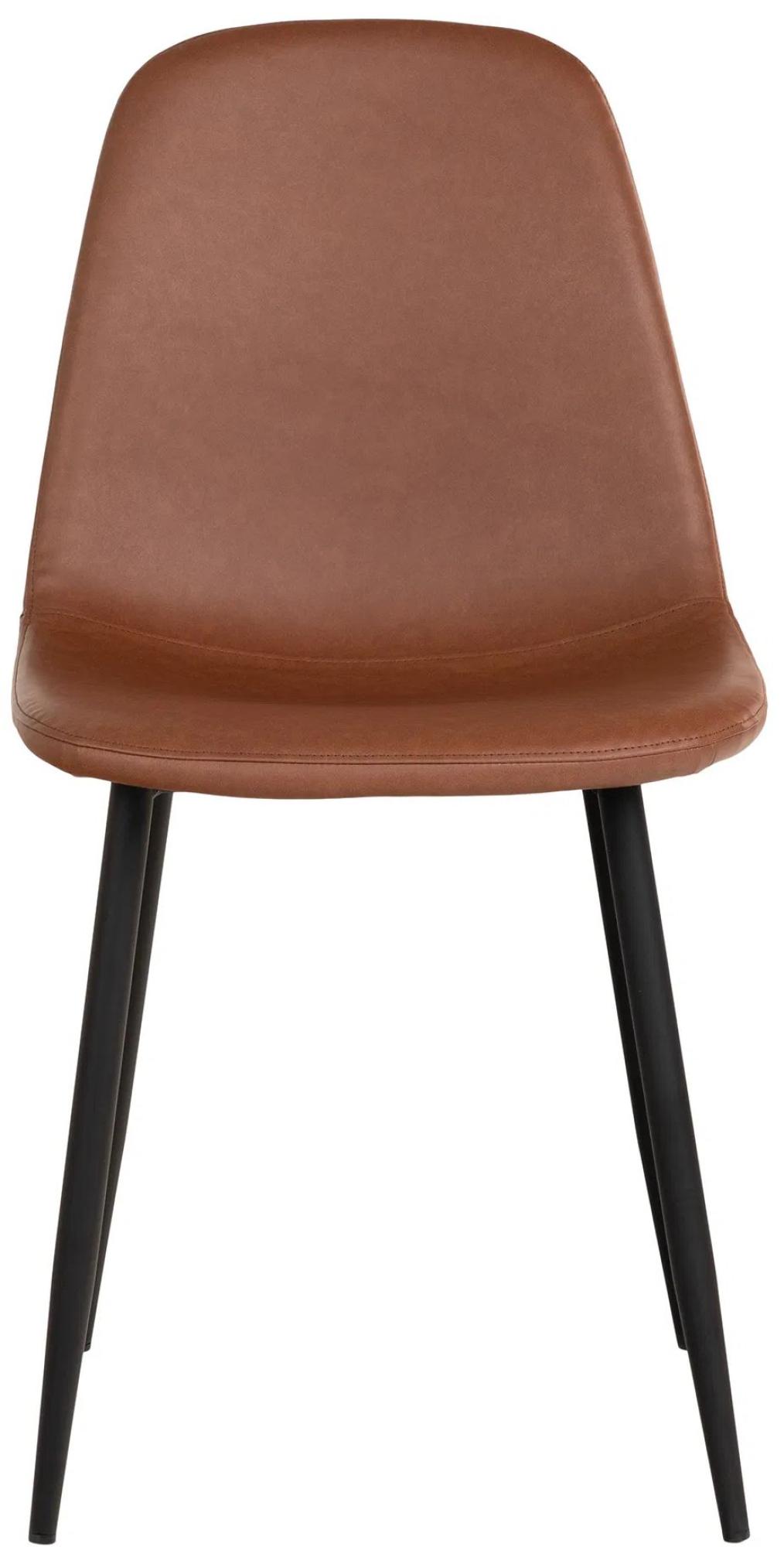 Product photograph of 2 X Saronville Vintage Brown Faux Leather Dining Chair With Black Legs from Choice Furniture Superstore.